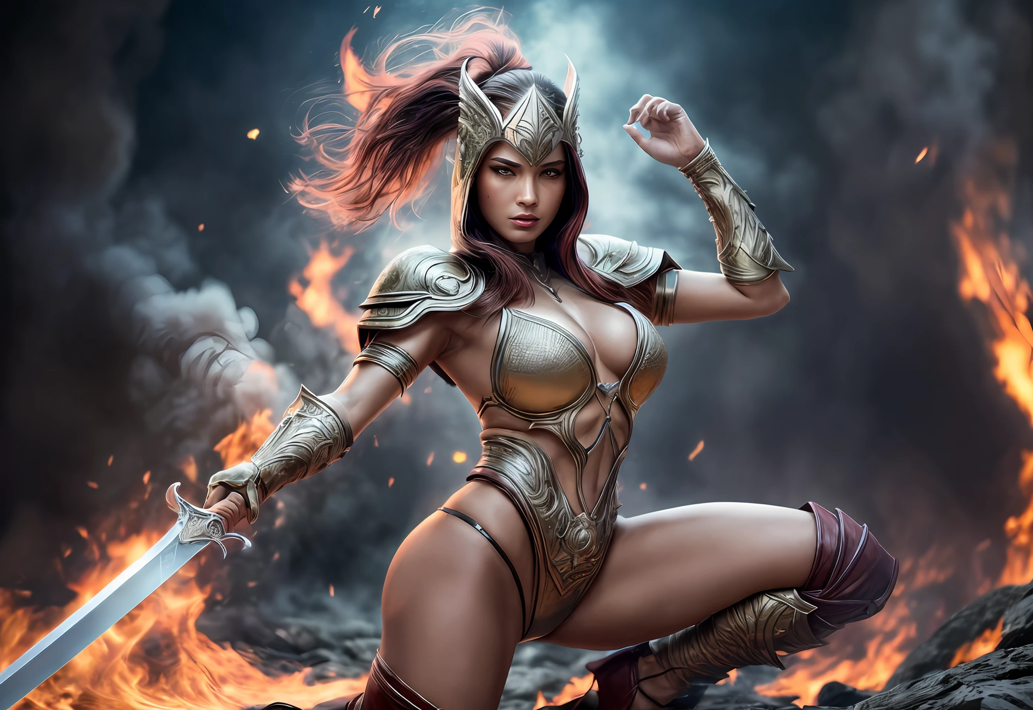 She's holding a sword
