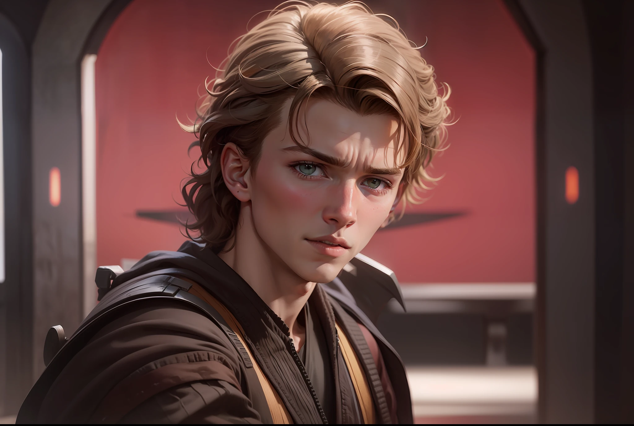 Tom Holland portraying the character Anakin Skywalker from Star Wars: Revenge of the Sith.