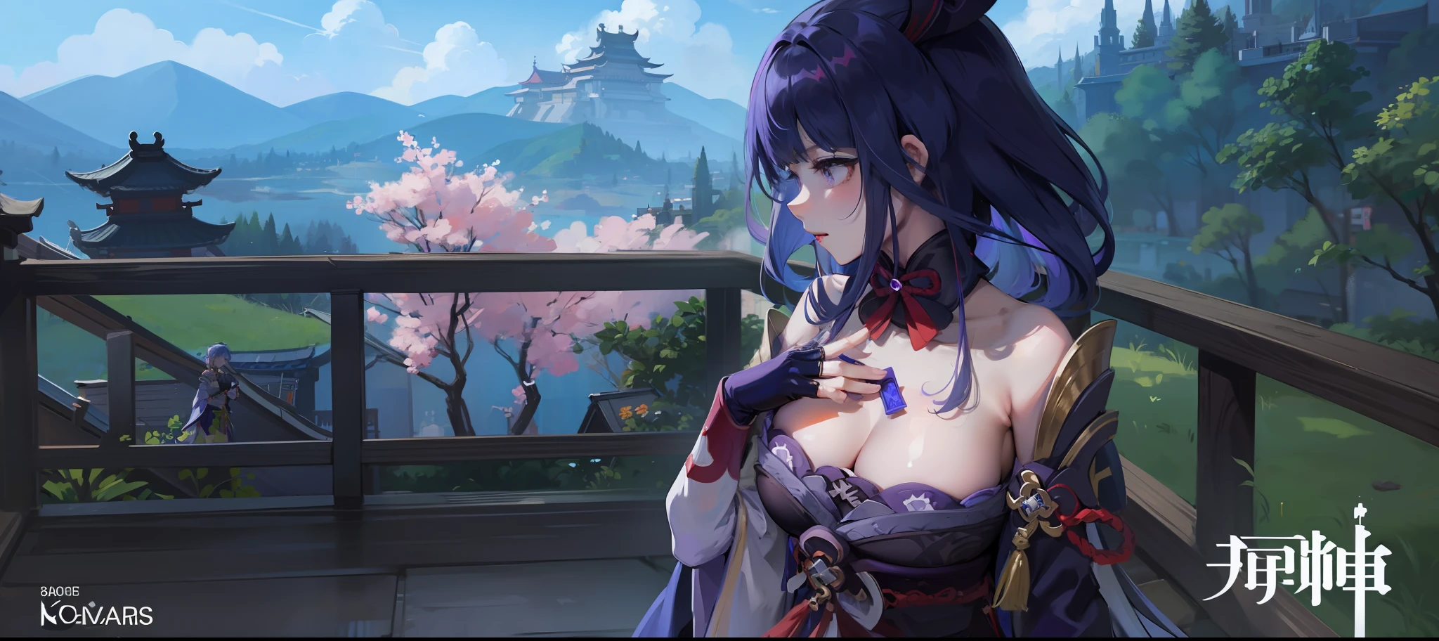 Genshin Raiden General,Purple hair big breasts,Bandeau,komono,SakuraNS