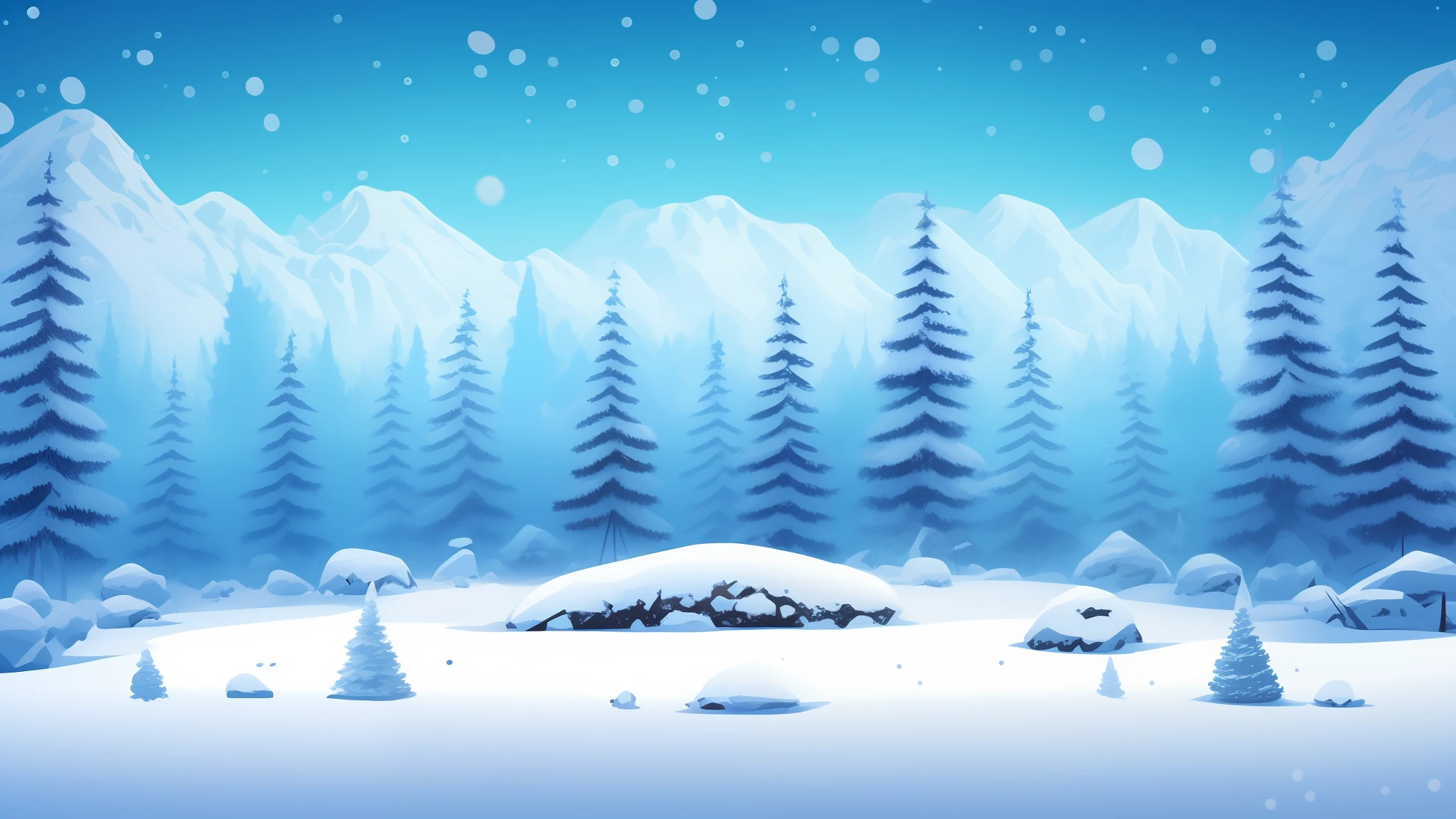 A snow land in cartoon close shot