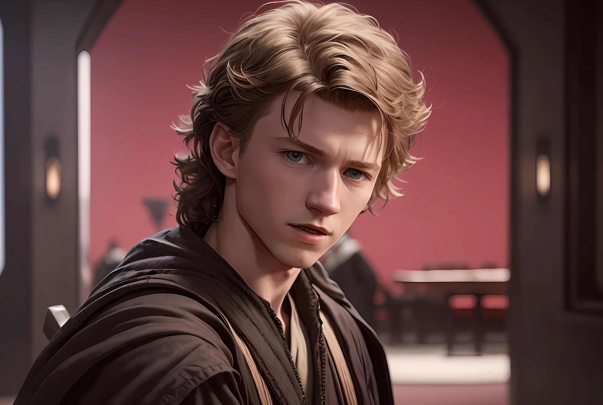 Tom Holland interpretando Anakin Skywalker. Realista.