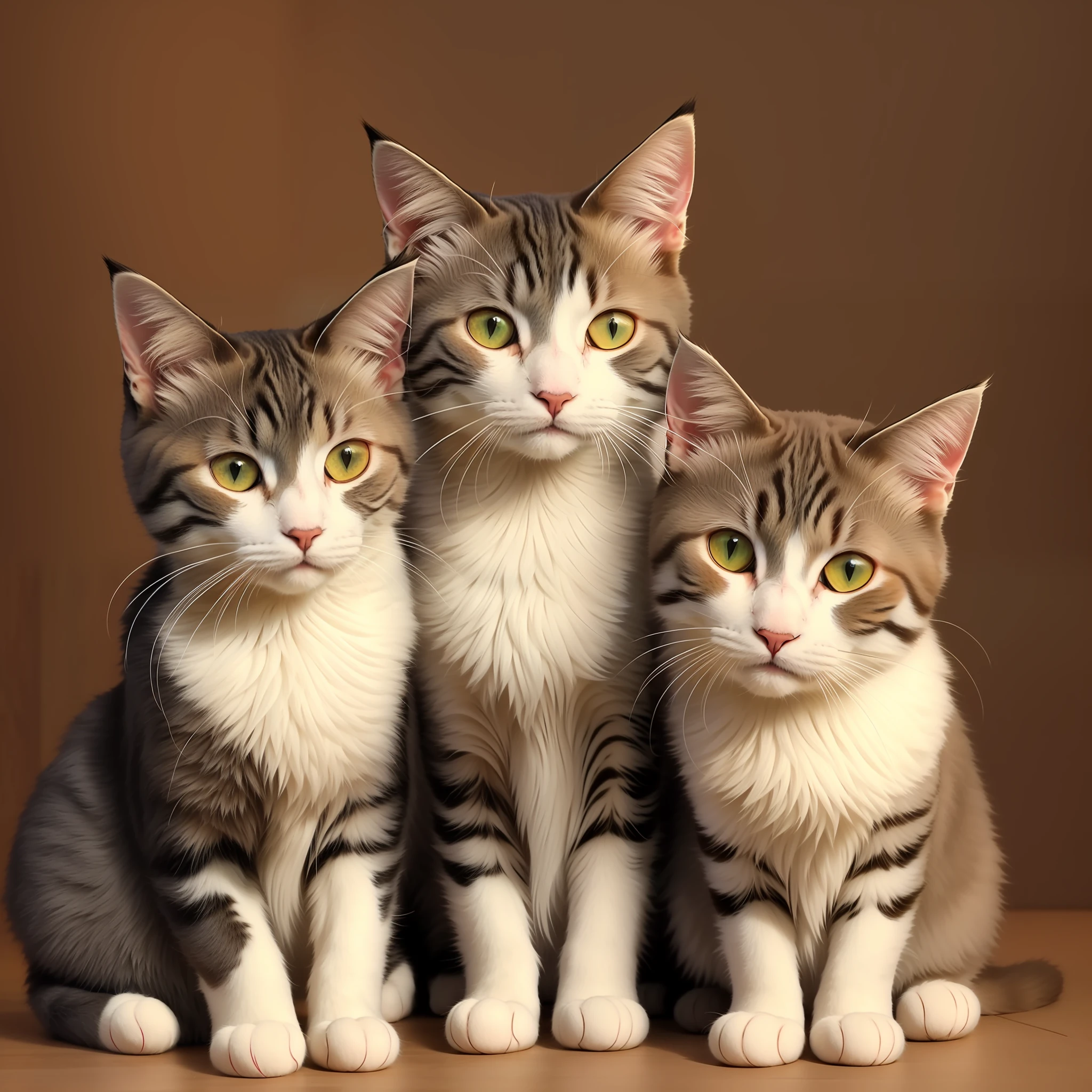 three lovely cats