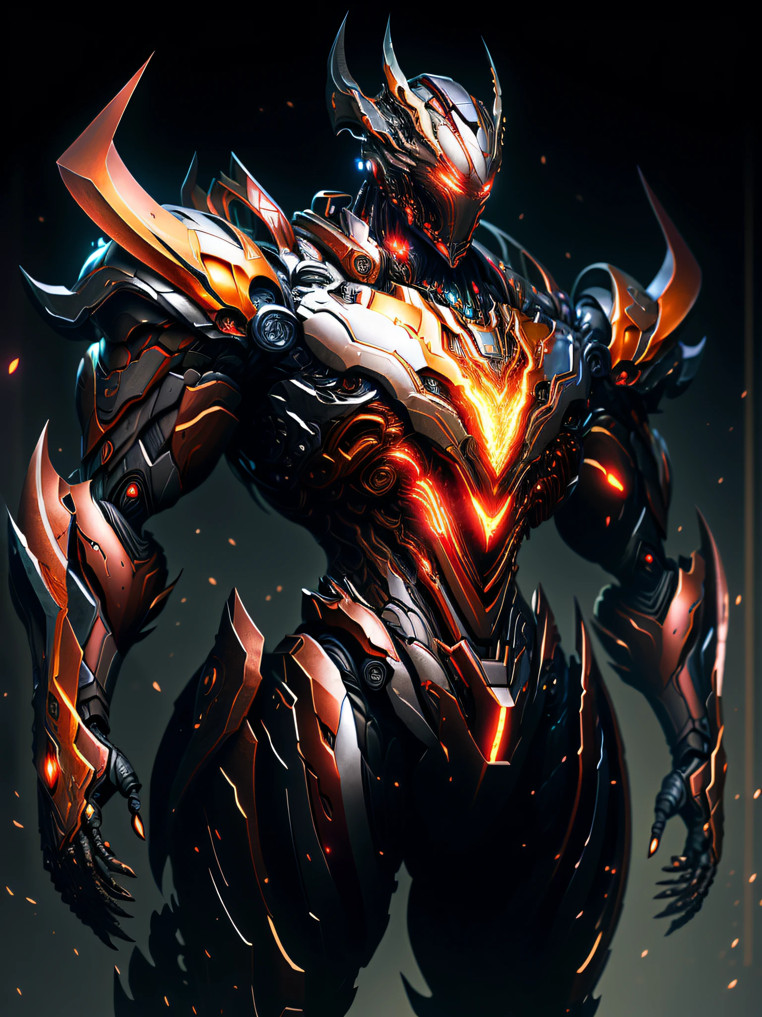 Ironman (masterpiece:1.2), best quality, high resolution, unity 8k wallpaper, (illustration:1.0), beautiful detailed, extremely detailed, perfect lighting, extremely detailed CG,glowing eyes,
Mech,armor,full_armor,warframe,horns, fake horns, red eyes, global ray tracing,dark_light,
looking at the viewer,solo,perspective,