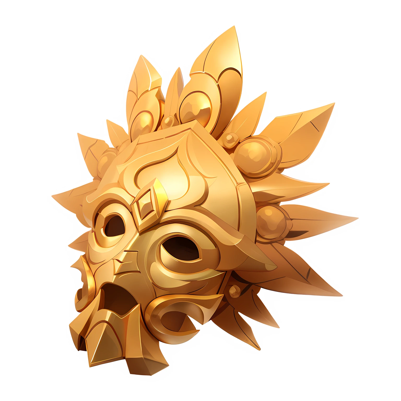 Gold mask,Gold texture,European and American cartoon style