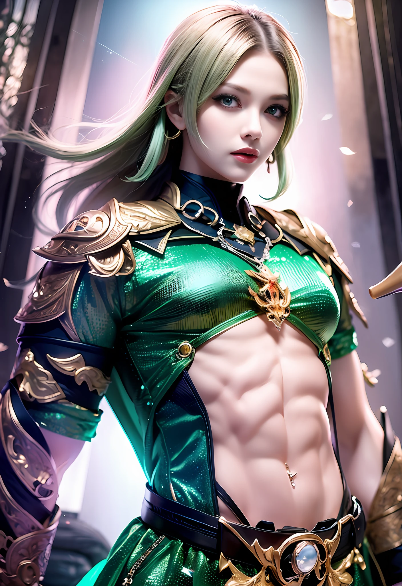 Male demon hunter long black straight hair green eyes two guns --auto --s2