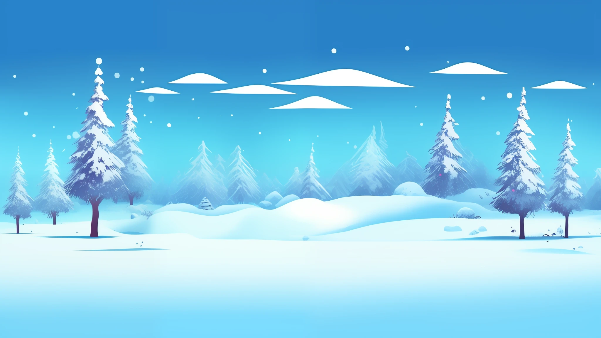 A snow land in cartoon close shot