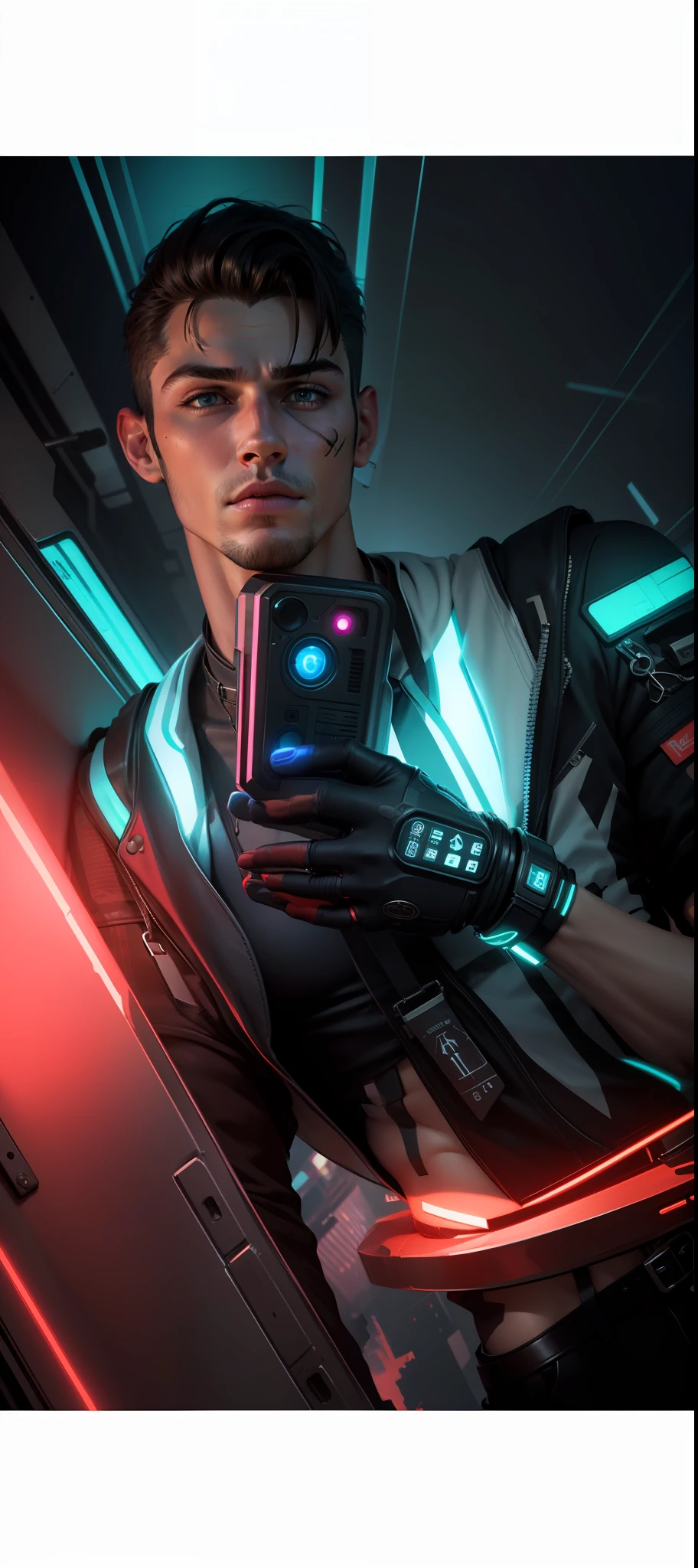 Change background, cyberpunk handsome boy, realistic, neon, 4k ultra realistic