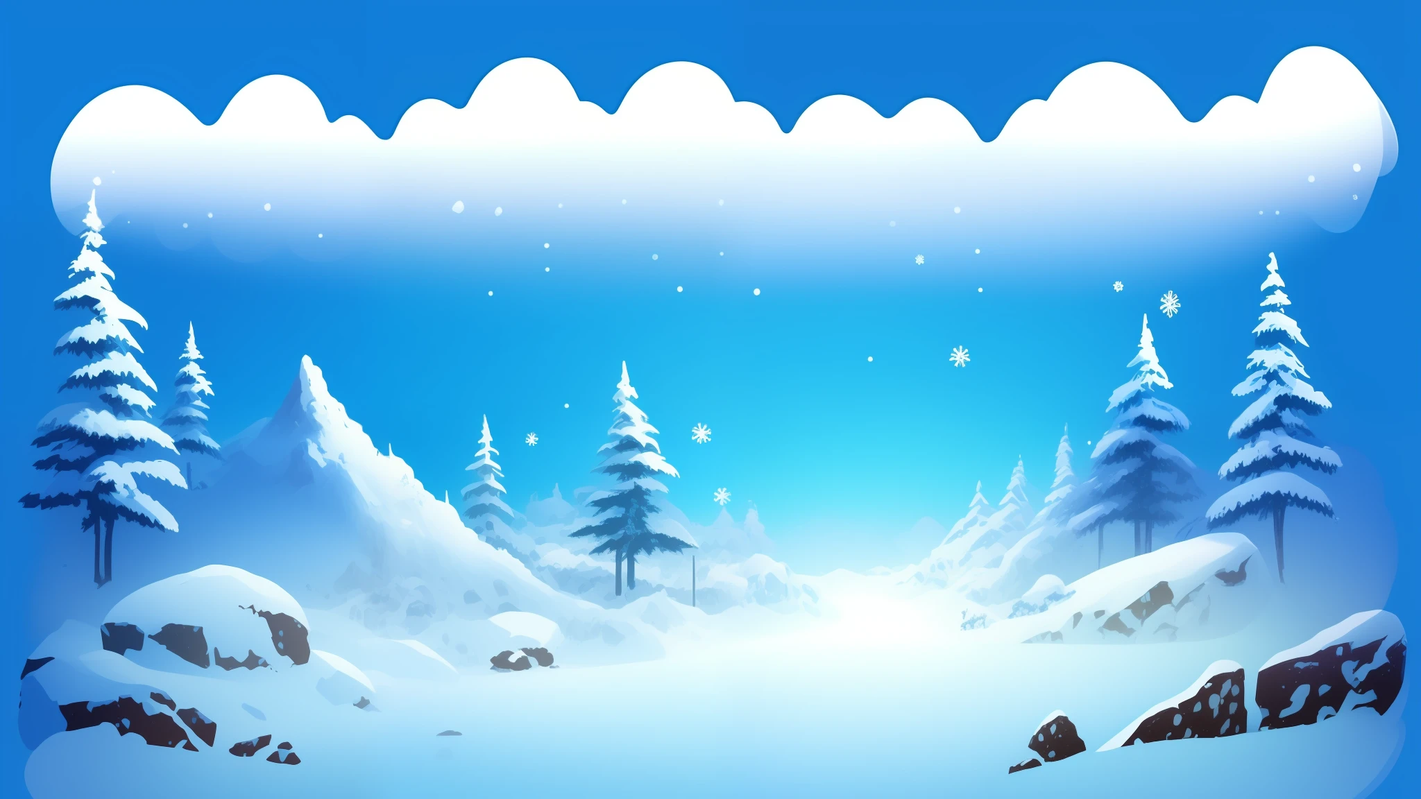 A snow land in cartoon close shot background in a snow mountain in cartoon image