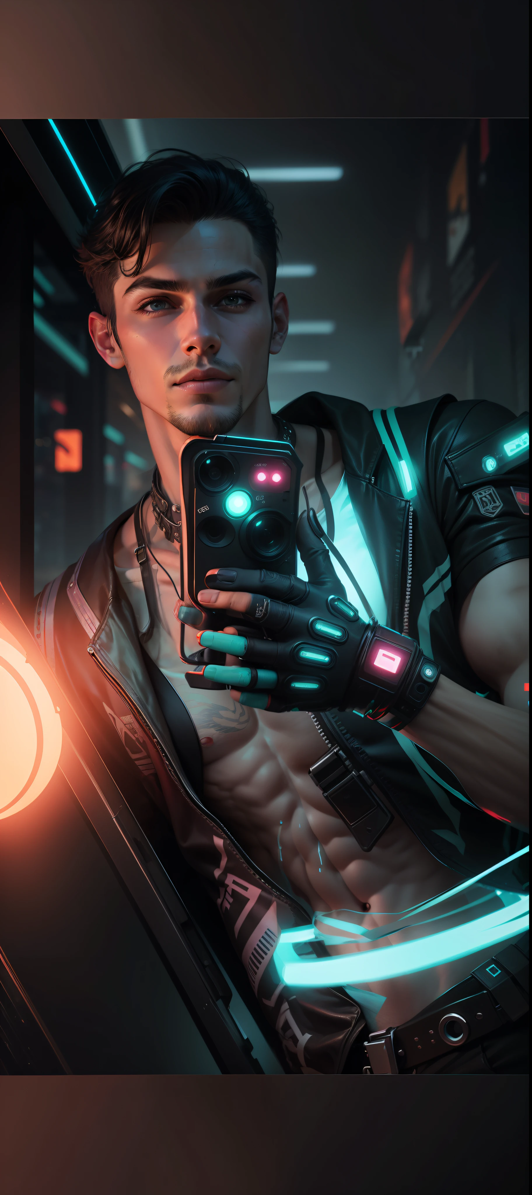 Change background, cyberpunk handsome boy, realistic, neon, 4k ultra realistic