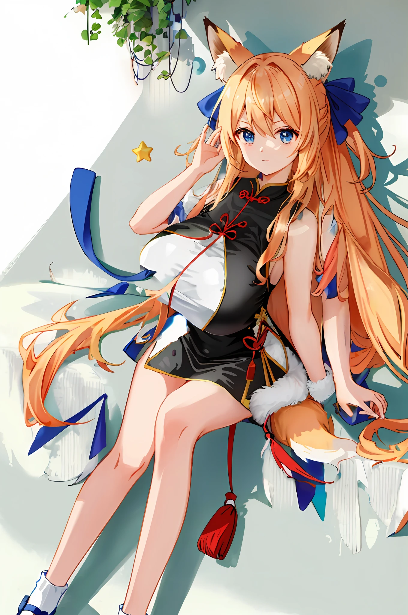 Cheongsam Big Breasts Fox Tail