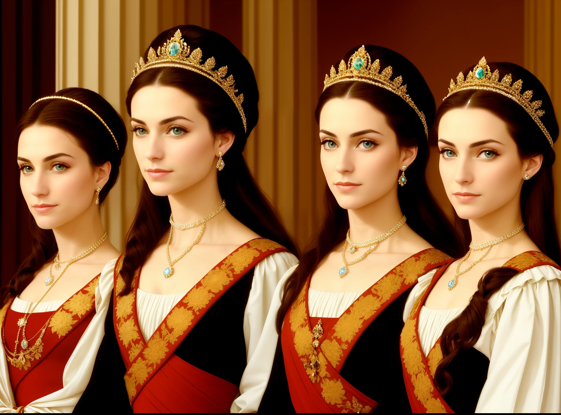Royal sister,whaite hair,diadems