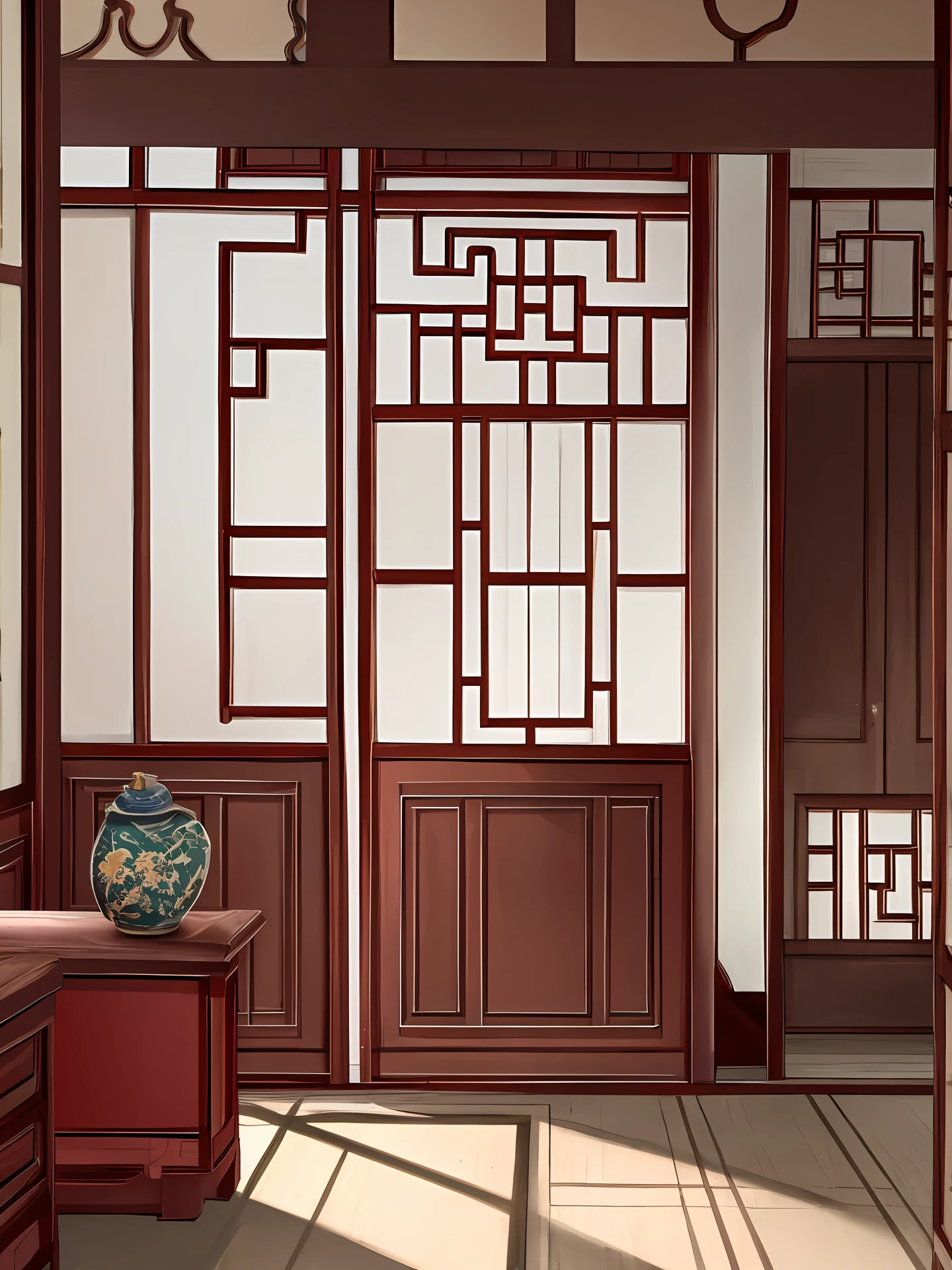 Interior of ancient Chinese houses,with an antique feel,elegance