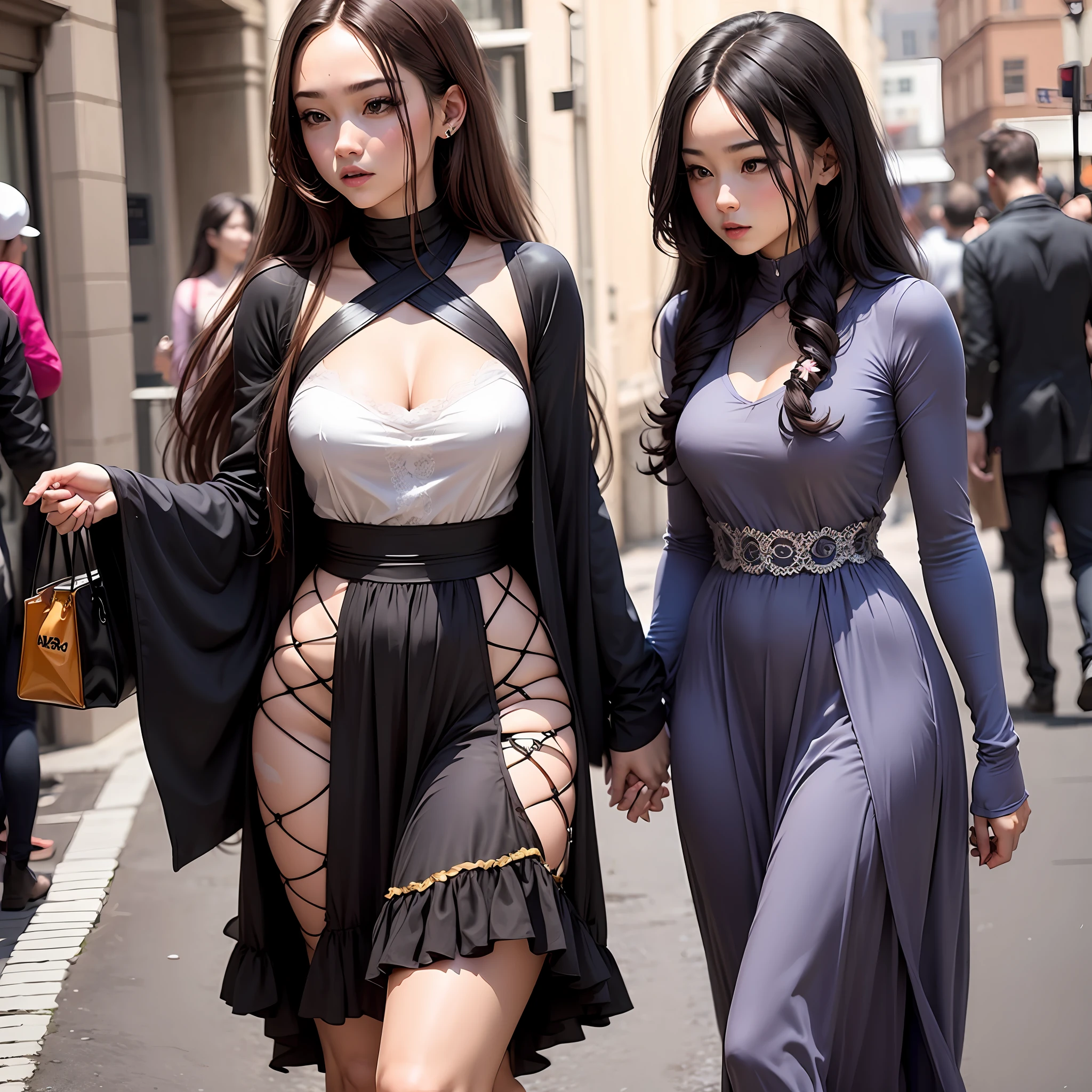Girly costume,Men wear women's clothing,long hair flowing --auto