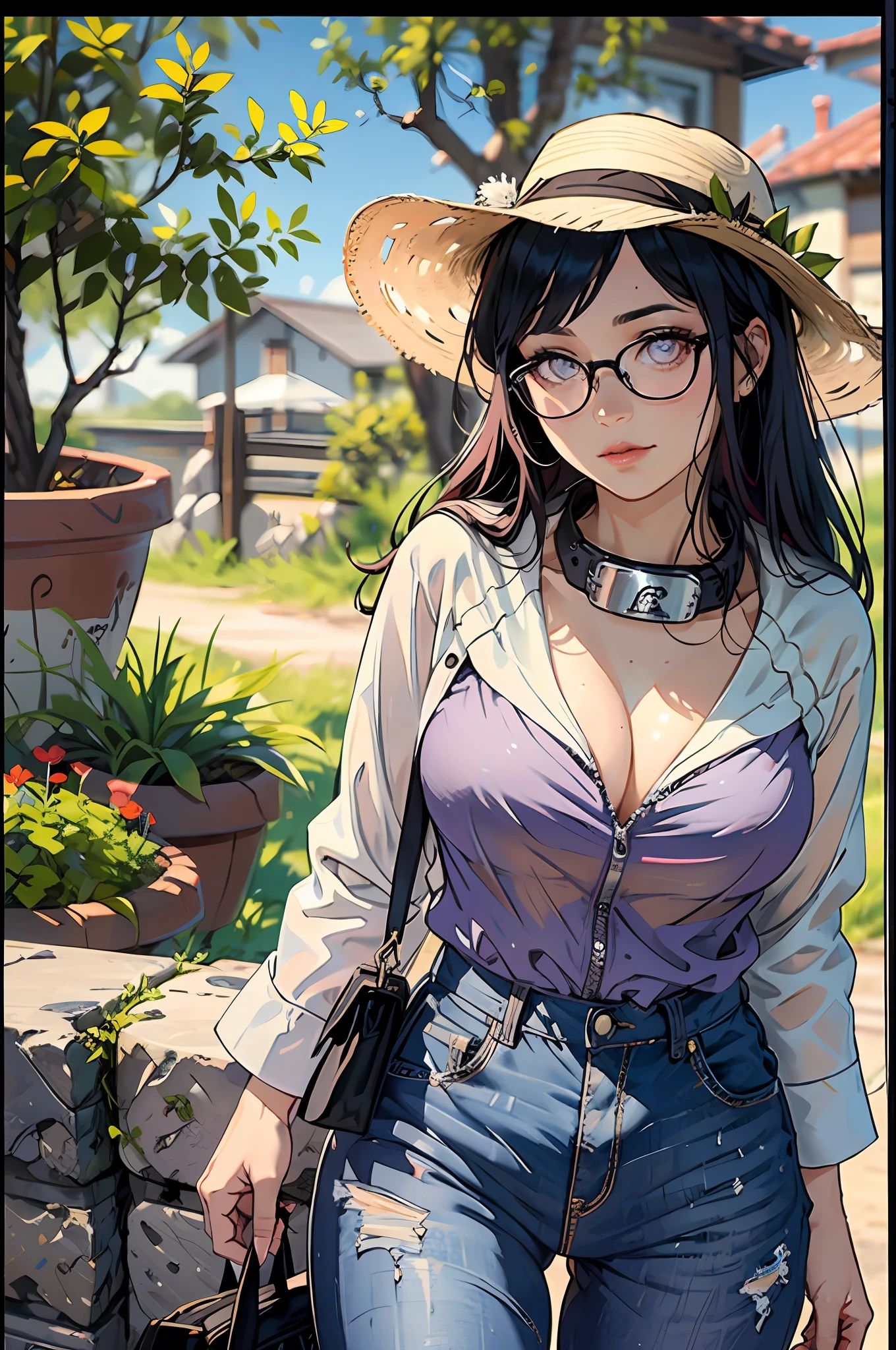 Hinata Hyuga a beautiful young woman wearing a cowboy hat, female cowgirl, wearing cowboy hat, cowgirl, cow-girl, white hat, western cowgirl, wearing a cowboy hat, mexican vaquero, white cowboy hat, cowboy hat, western clothing, black stetson hat, cowboy hat and glasses, pink cowboy hat, young southern woman, julia fuentes, western, cabelo comprido, Speaker behind, corpo inteiro, muito realista, extremamente sexy, 8k, 8K extremamente detalhado), (um extremamente delicado e bonito), (obra-prima), (melhor qualidade: 1.0), (Ultra Highres:1.0)