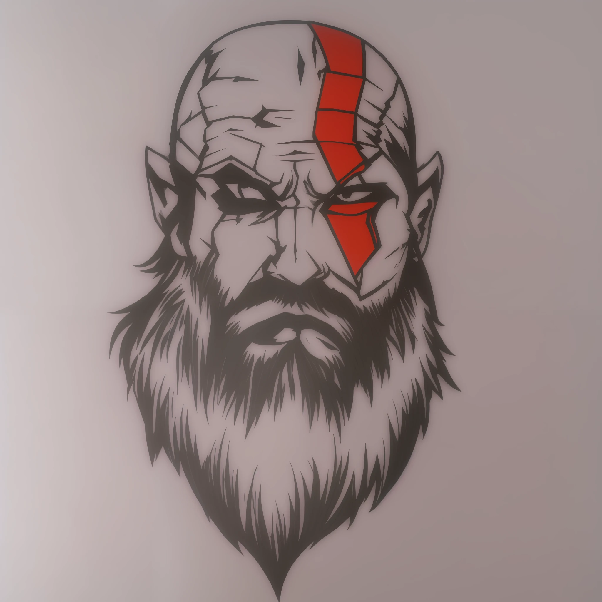 Tatuagem super detalhada. Sombras detalhadas e realistas. Trabalho profissional. God of War. battle scenery. Detalhes de fantasias ao redor