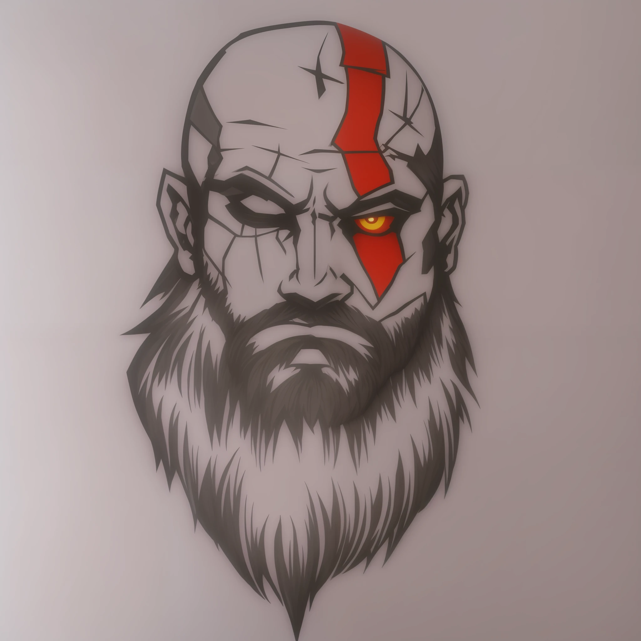 Tatuagem super detalhada. Sombras detalhadas e realistas. Trabalho profissional. God of War. battle scenery. Detalhes de fantasias ao redor