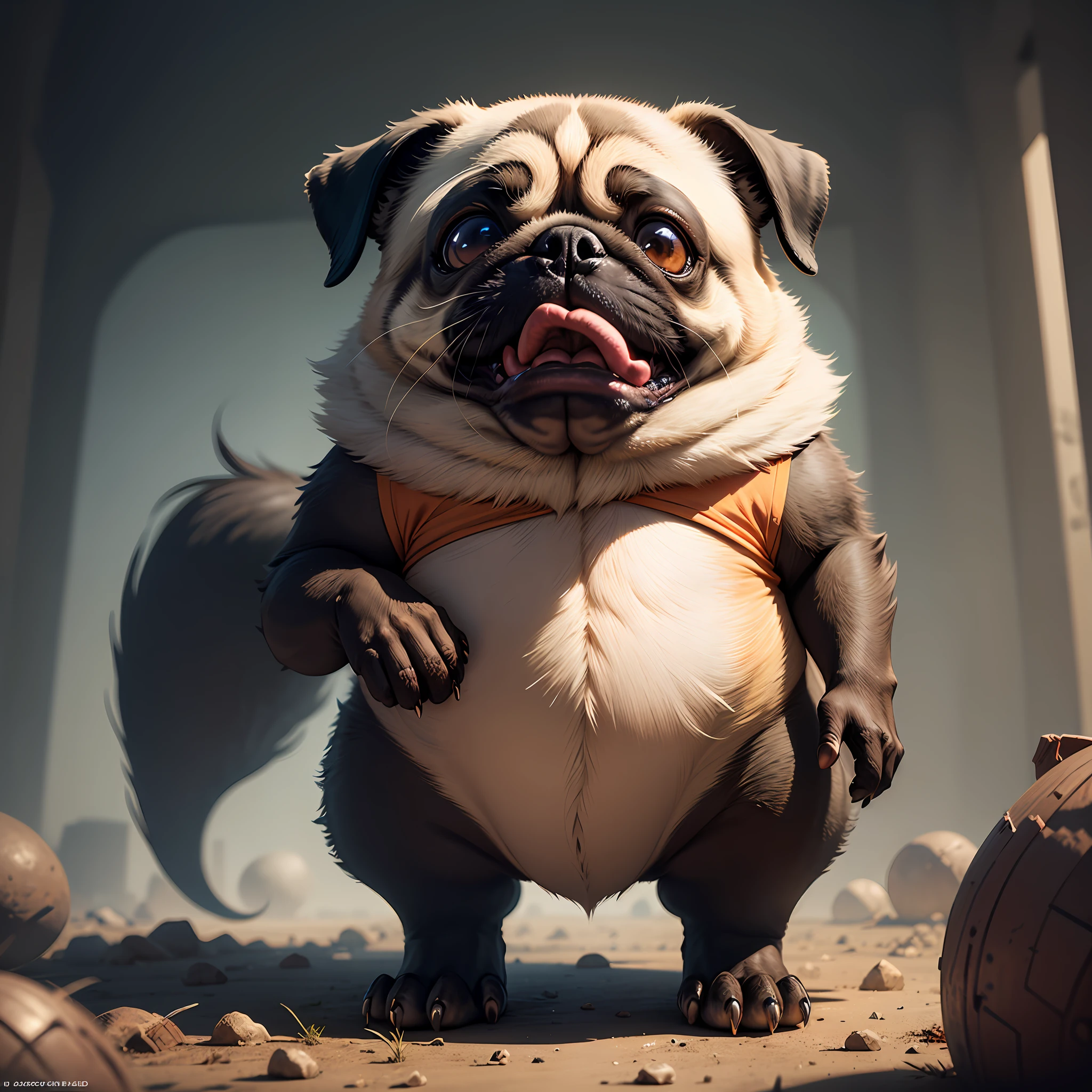 Pugsly, concept art, 4k