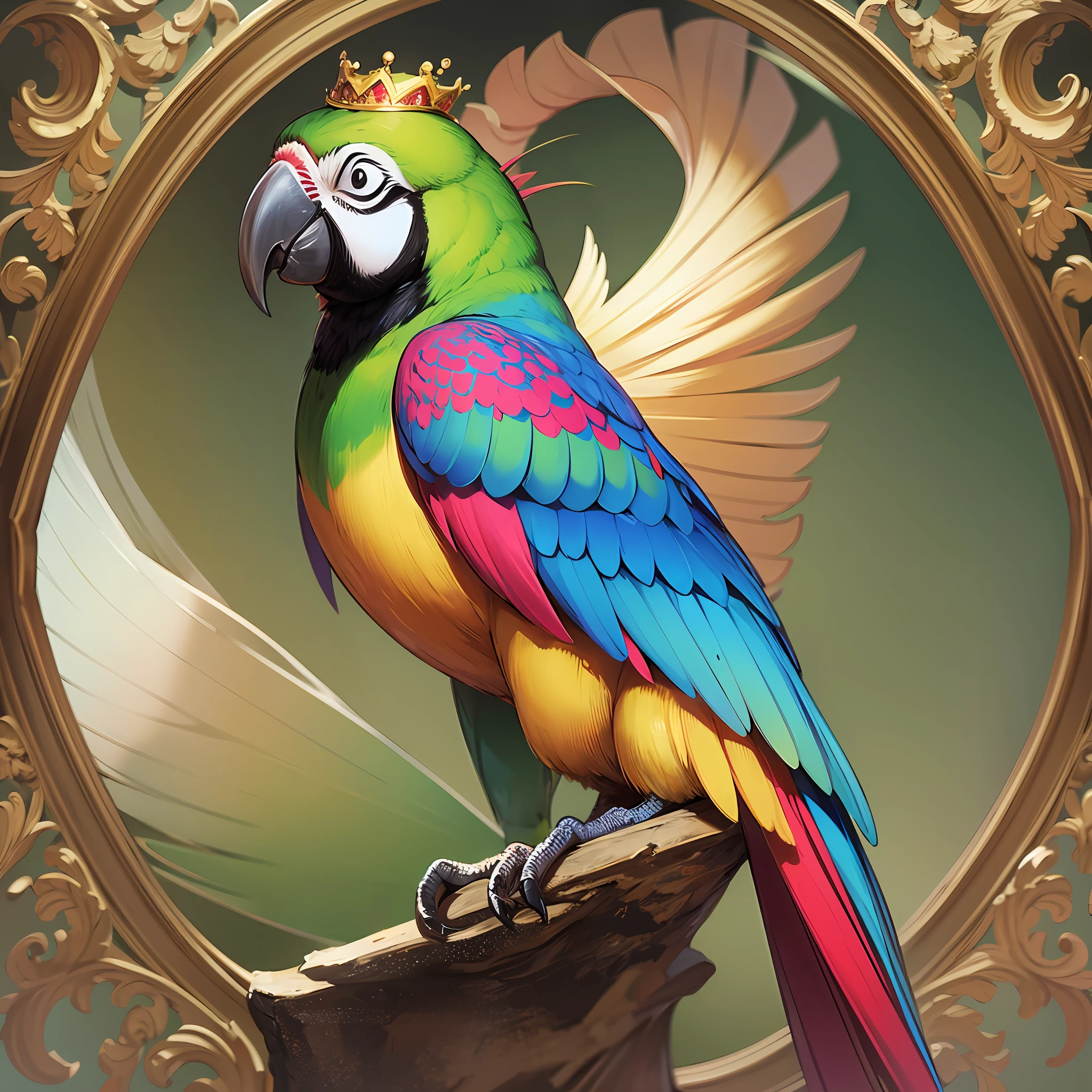 Parrot with a crown