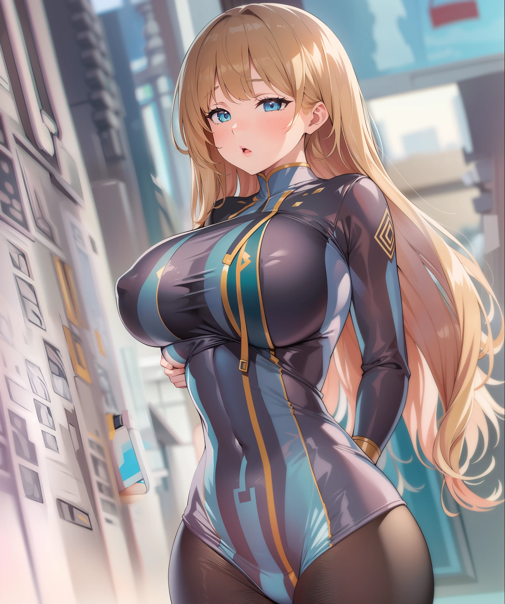 (((SFW, masterpiece))), (breast expansion), 1girl, anatomically correct, oppai, anime, seductive, ((extremely huge breasts)), wearing bikini, bursting breasts, soft lighting, depth of field, realistic art style,