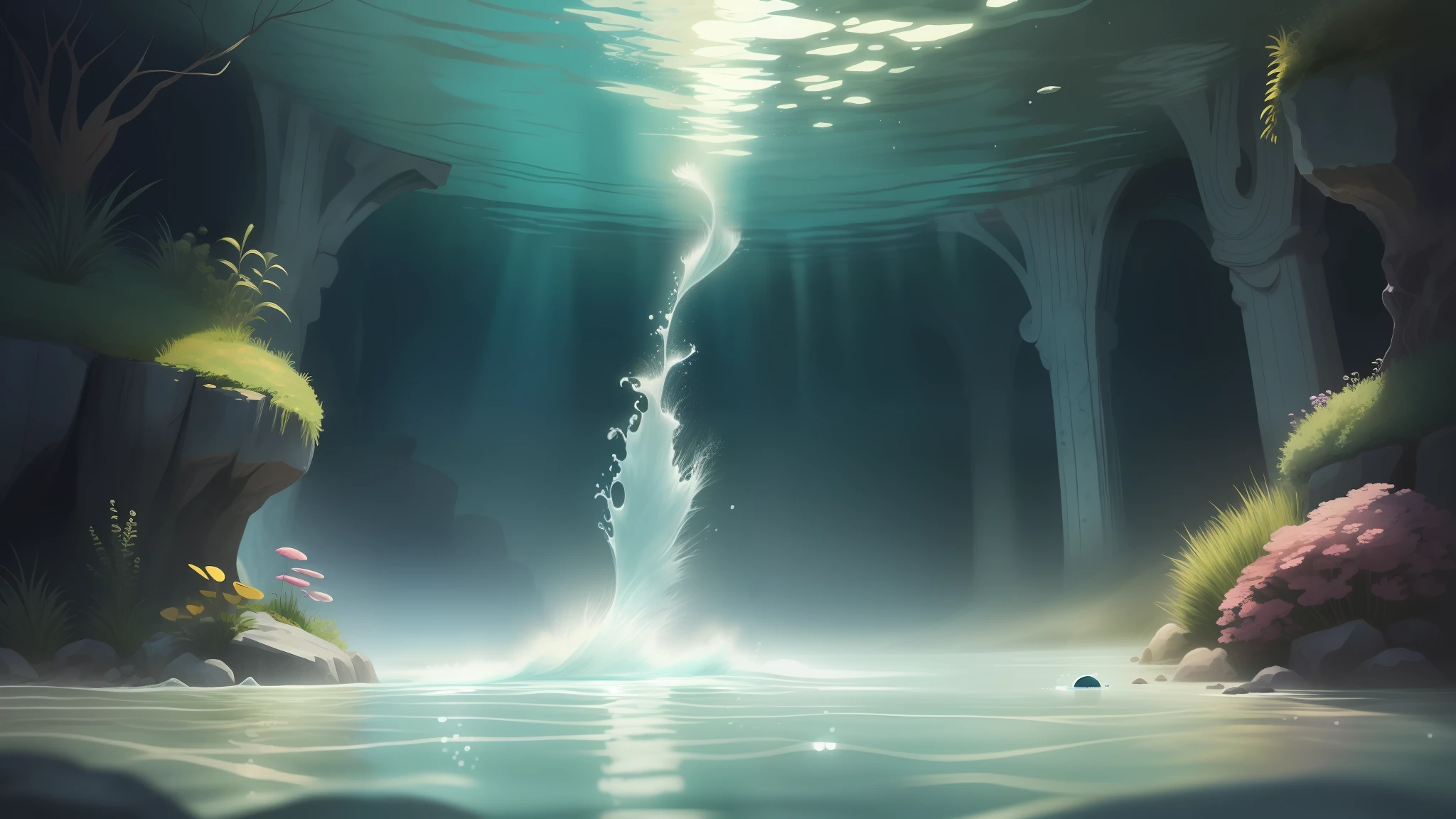 Under water cartoon image  , under water in cartoon