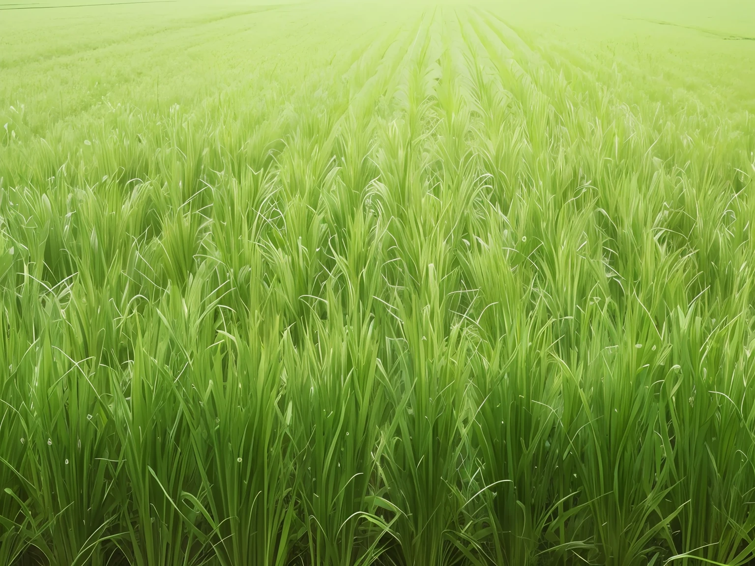 a close up of a field of green grass with a sky background, ricefield, High acid green grass, in a large grassy green field, i see fields of green, malaysia with a paddy field, rows of lush crops, Green field, lush field, verdant green fields, rice, grassy fields, Green fields, long thick grass, grassy fields --auto