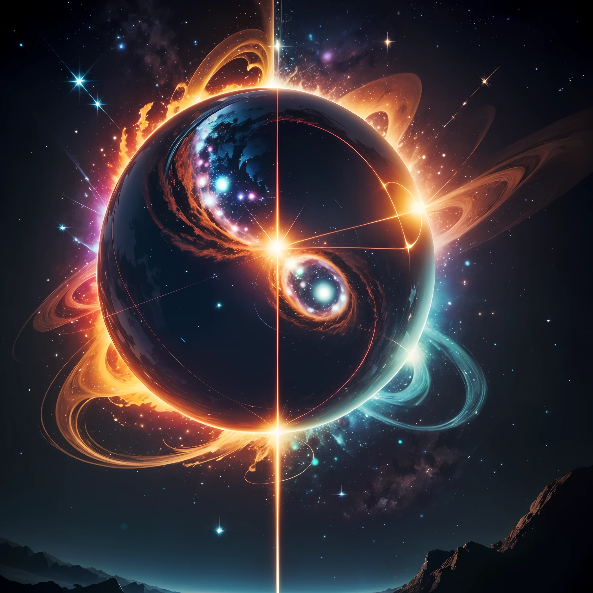It's all light, The Universe is Light, Our mind reproduces the universe based on the light we see, somos seres de luz manifestas. Realista, surrealista, photon maping. --auto