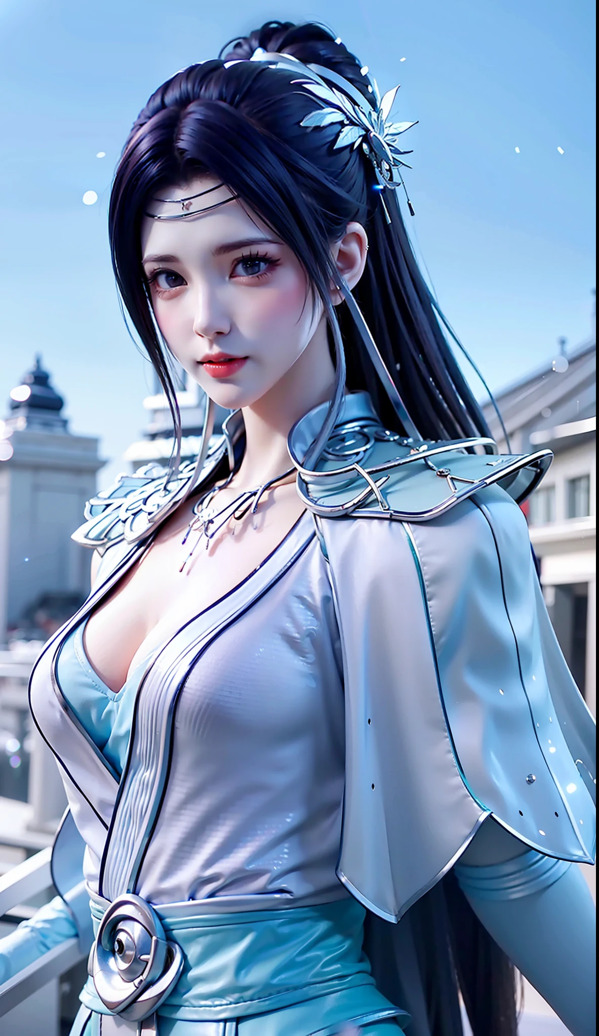 （RAW photos，best qualtiy），（realisticlying，photograph realistic：1.3），best qualtiy，highly  detailed，tmasterpiece，hyper-detailing，illustratio，1girll，upper_body，dynamic angle，Masterpiece Theatre of the World，messy_long_hair，best qualtiy，extremely detailed CG unity 8k wal，，astounding，cinmatic lighting，lens_flare，，dunhuang_style