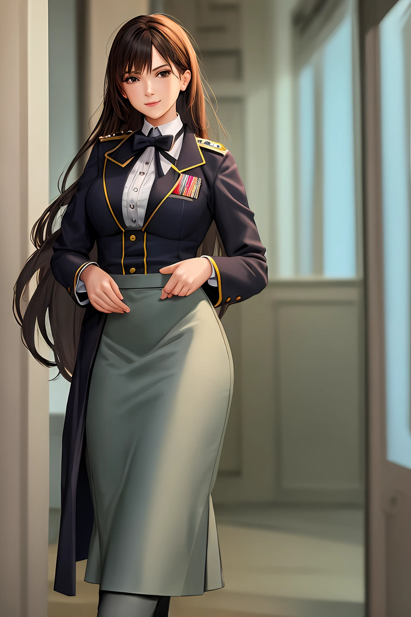 A young lady in uniform