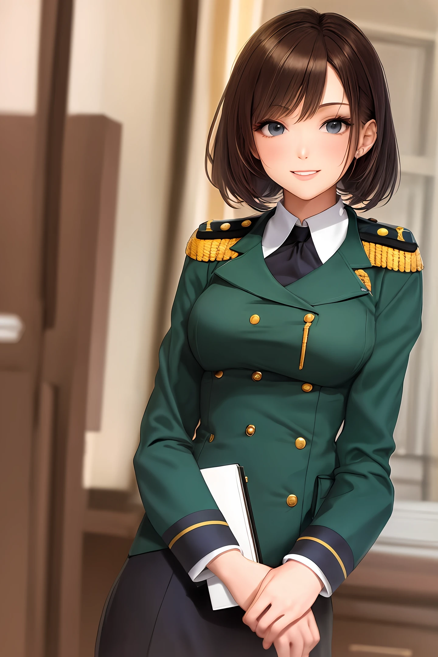 A young lady in uniform