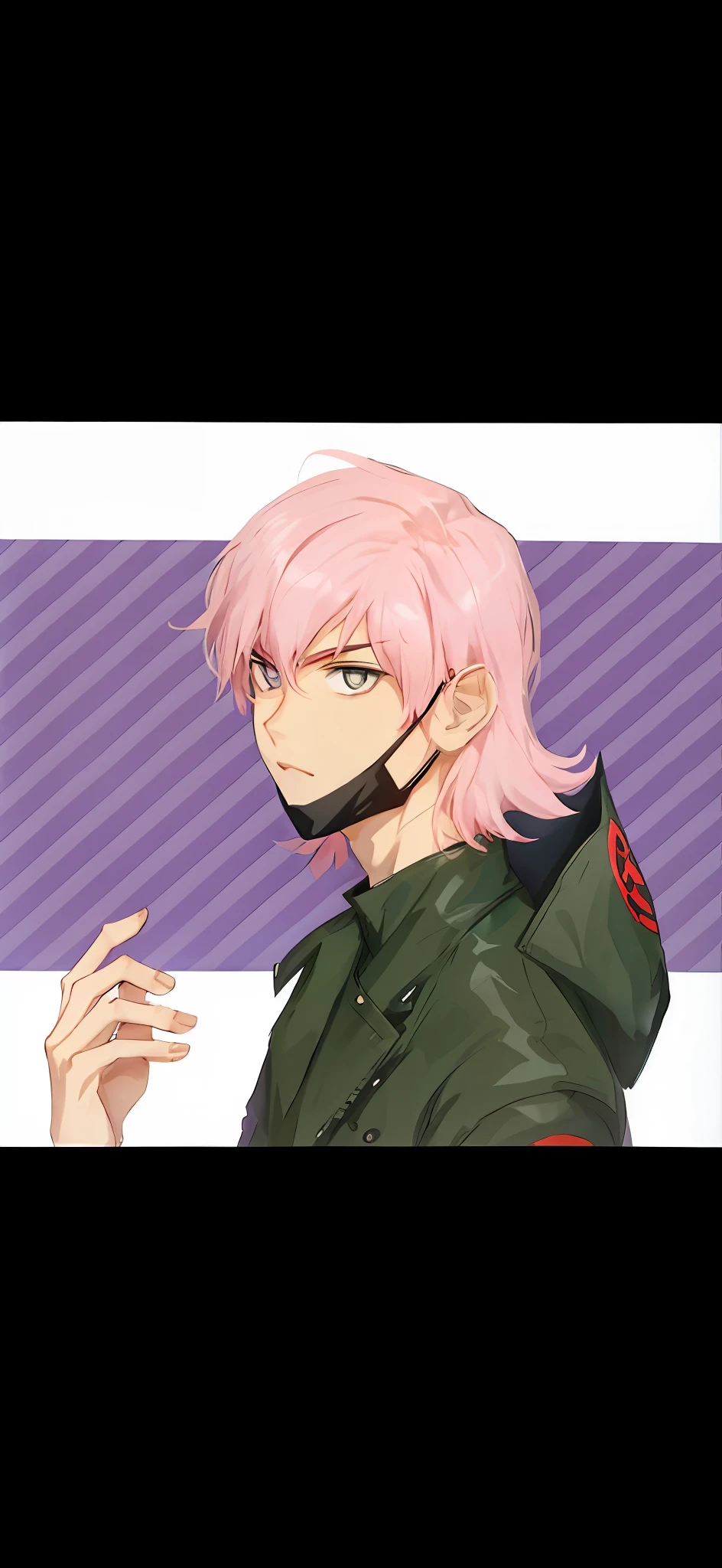 Anime boy with pink hair and black mask, Gatilho Estilo de Arte de Anime, personagem estilo anime, Pessoa 3, Pessoa 4, Pessoa 5, estilo Ren Amamiya, Narukami