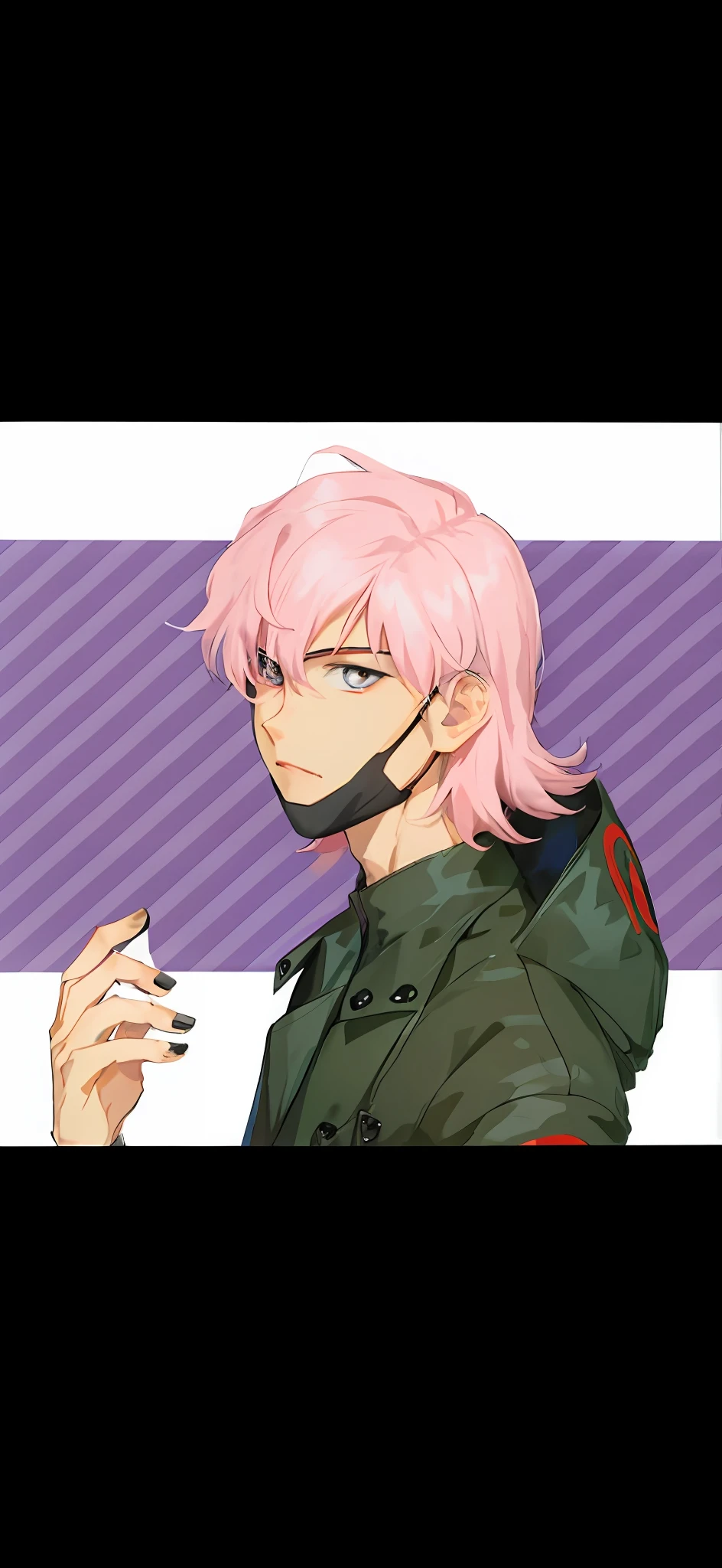 Anime boy with pink hair and black mask, Gatilho Estilo de Arte de Anime, personagem estilo anime, Pessoa 3, Pessoa 4, Pessoa 5, estilo Ren Amamiya, Narukami