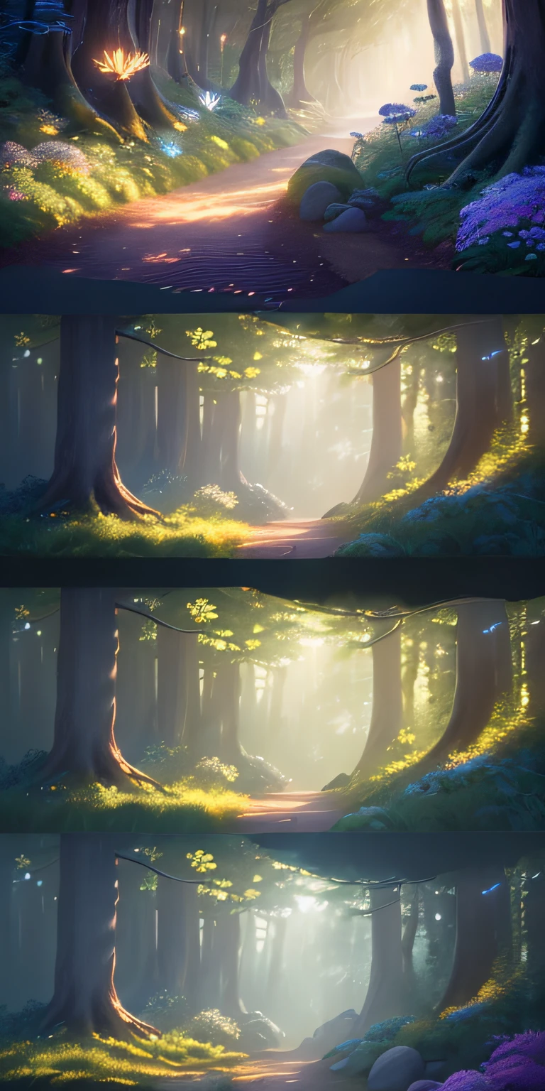 Masterpiece, best quality, (highly detailed CG unity 8k wallpapers), (best quality), (best illustrations), (best shadows), glowing sprites, natural elements in forest theme. Mysterious forest, beautiful forest, nature, surrounded by flowers, delicate leaves and branches surrounded by fireflies (natural elements), (jungle theme), (leaves), (twigs), (fireflies), (particle effects) etc. 3D , Octane rendering, ray tracing, super detailed