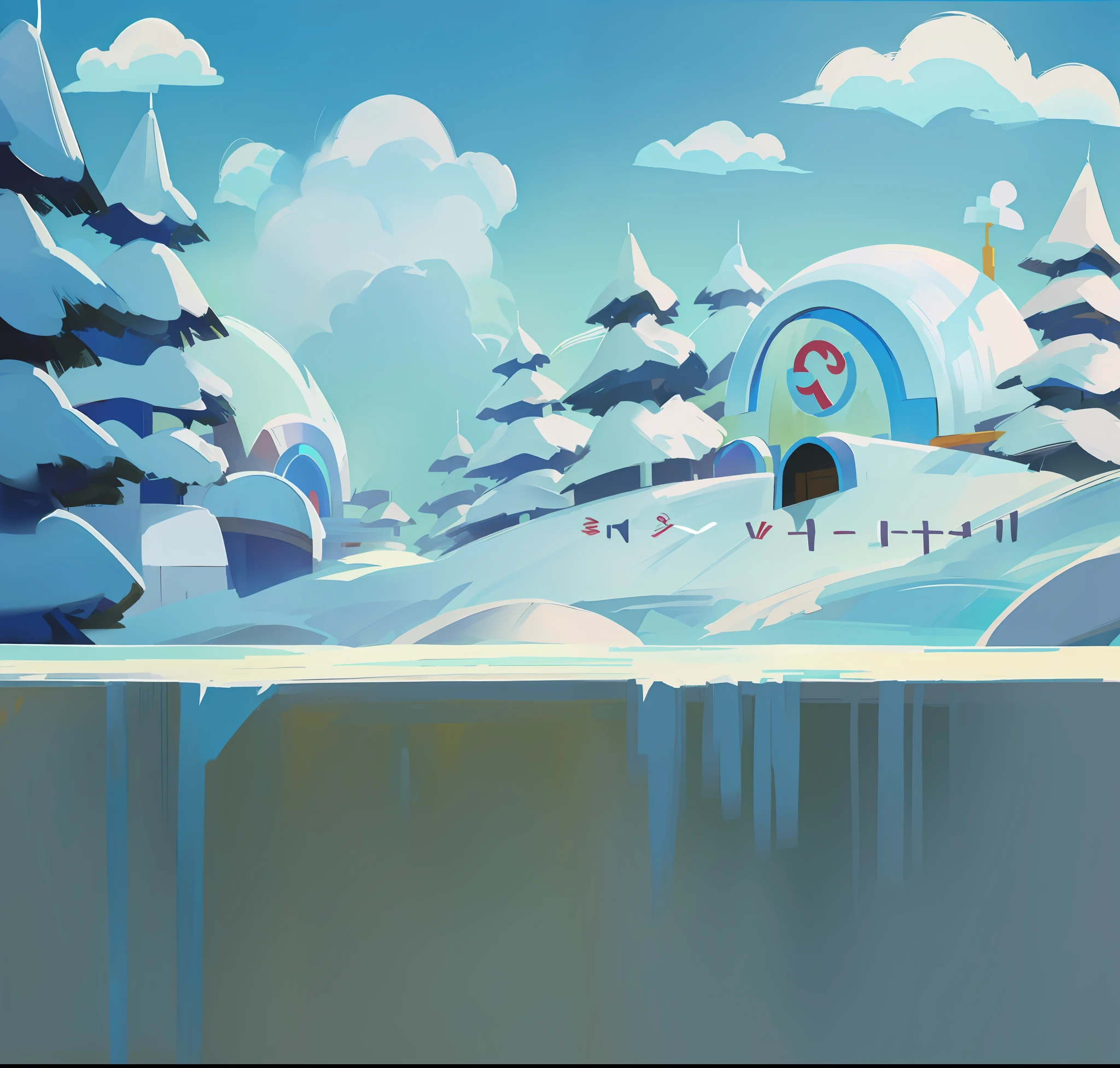 Q version cartoon scene