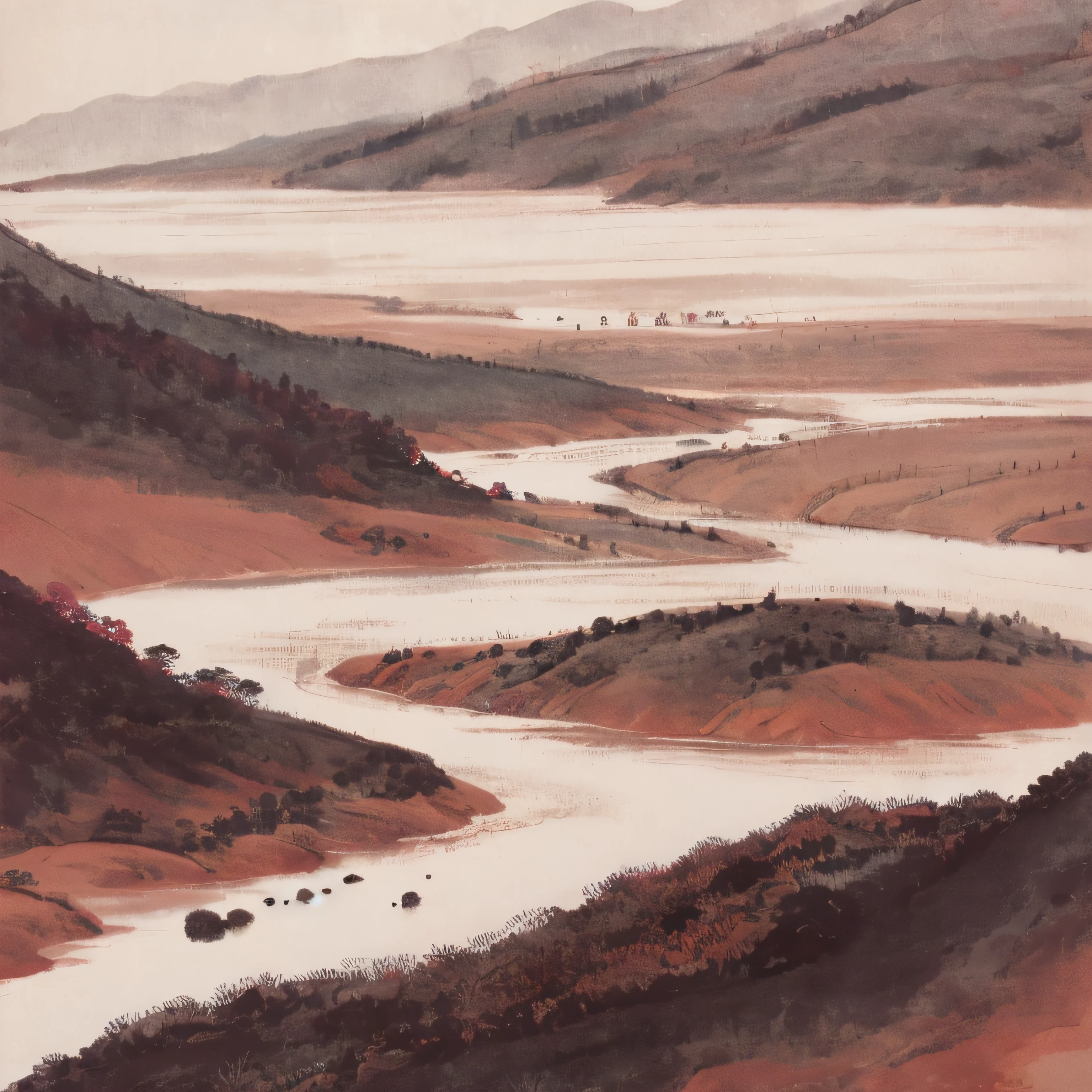 Ink painting about the landscape of Inner Mongolia --auto