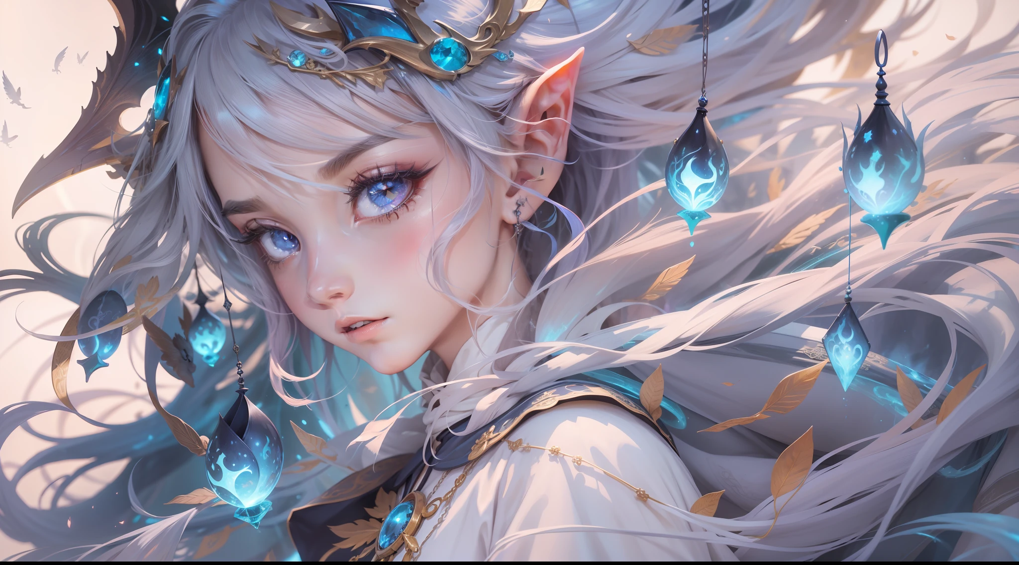 Death,Blood,Night, Dark, (Fantasy),infinite,deep blue sky,The abyss of knowledge,Cowledge,((masutepiece)), (((Best Quality))),((Beautiful fine eyes)),(Eye lashes)、beautiful  Girl、The dragon、(女の子1人)、Golden hair、The long-haired、abyss eyes、glowy skin、oils、small tits、(Bird body、pluma)、Wizard robes、tattered cloth、Teenchi、elvish、Super delicate CG Unity 32k wallpaper、​masterpiece, ((ultra-detailliert)), ((illustratio)),colourfull,wall-paper,The energy,Unknown terror,Incomprehensible,Around the magic,Magical surroundings,magic wands,Boken,Flying pages,Know everything,Predict the future、Get to know the past、Infinite wisdom、blue flames、Warlock、magic circles、Pentagram、Spells、mantra、Singing magic