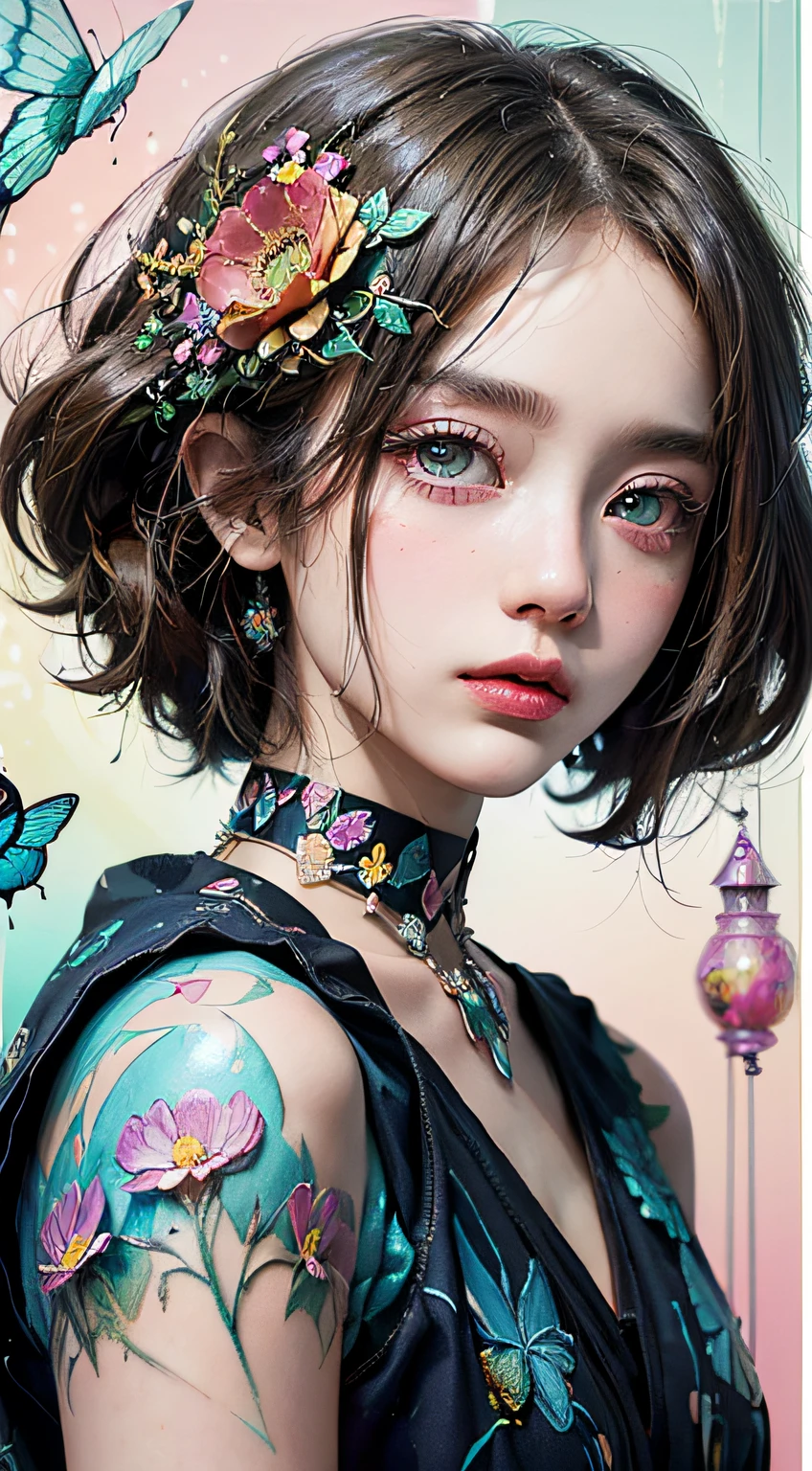 A close up of a woman with a butterfly tattoo on her arm - SeaArt AI
