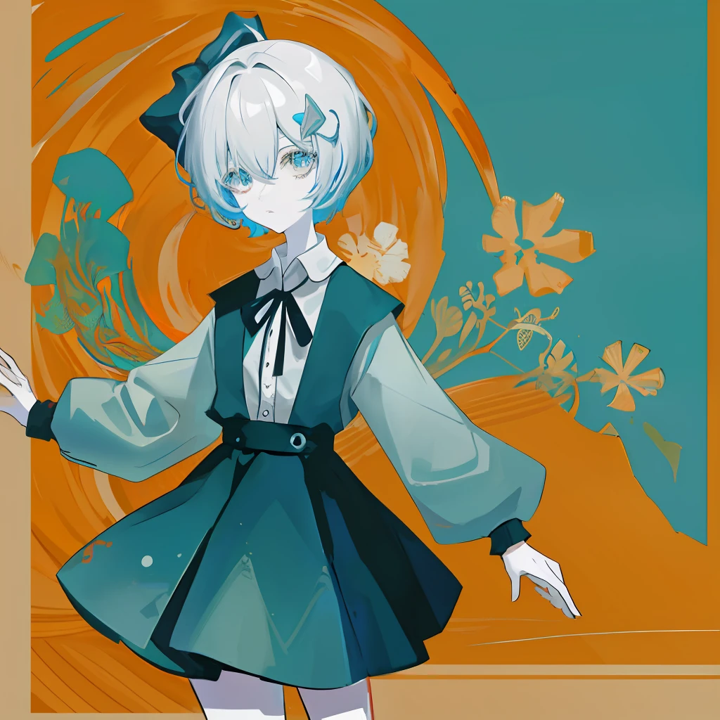 Western fantasy style,picture quality is high,The color palette is soft,Teenager small short hair,Kamimei