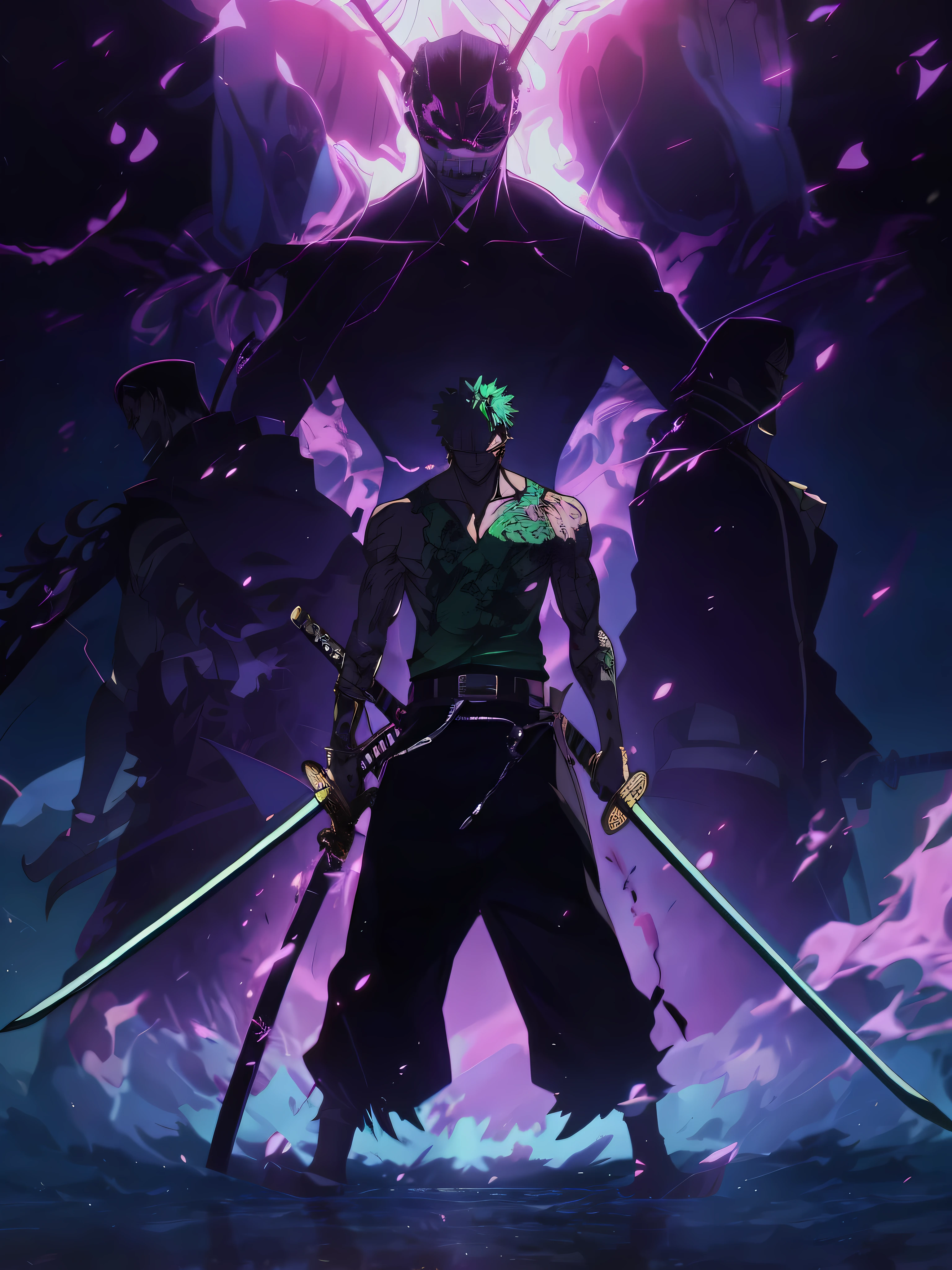 anime characters standing in front of a giant demon with swords, badass anime 8 k, anime epic artwork, roronoa zoro, 4k anime wallpaper, epic 8 k hd anime shot, anime wallpaper 4 k, anime wallpaper 4k, anime wallaper, anime style 4 k, 4 k manga wallpaper, hd anime wallaper, anime art wallpaper 4 k