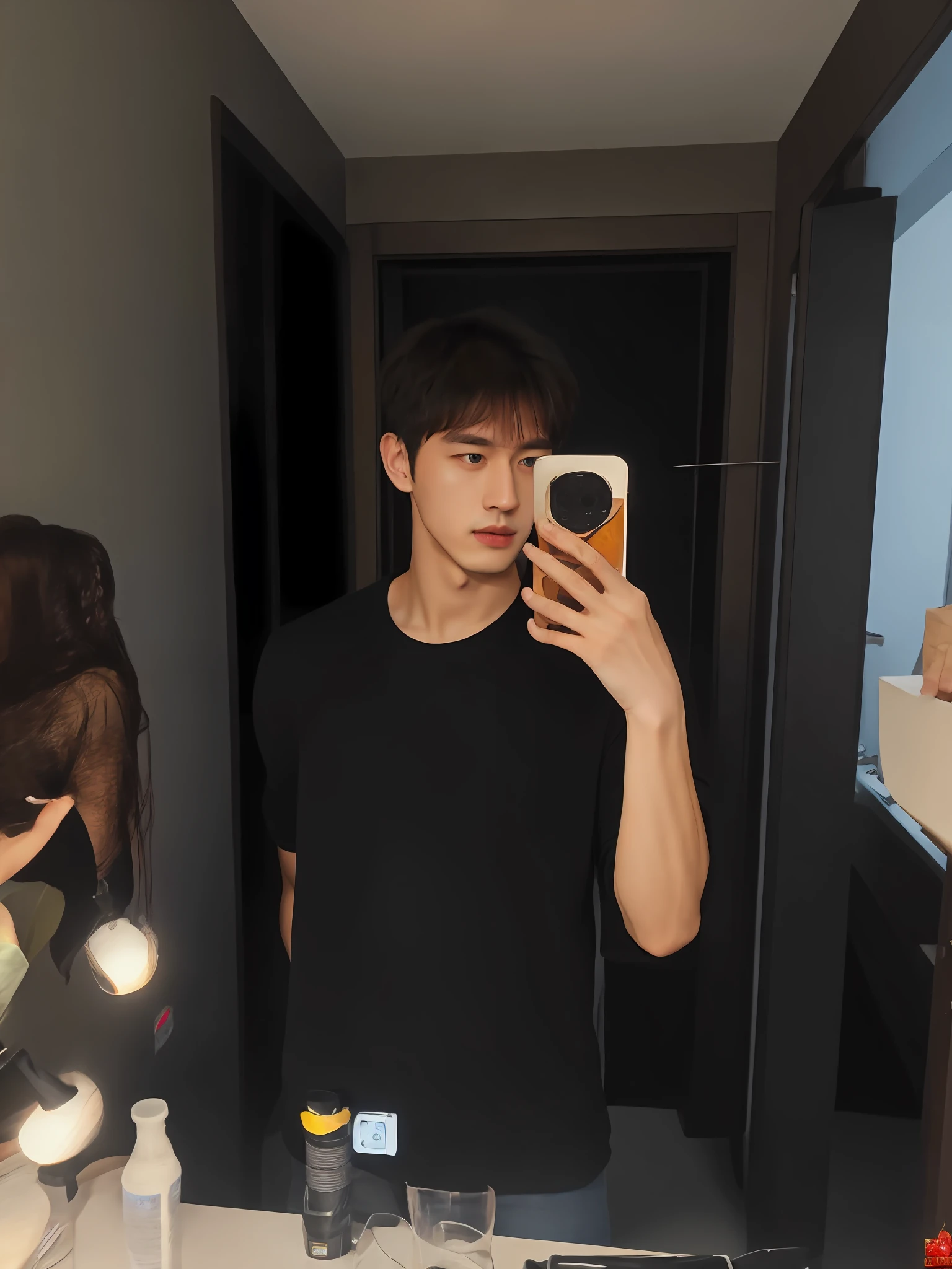 1man, a 25-year-old muscular man, wears a black suit, bodice, soft lighting, masterpiece, best quality, 8k ultra high definition, DSLR camera, film grain, Midjourney and greg rutkowski's Fujifilm XT3 realistic drawing art