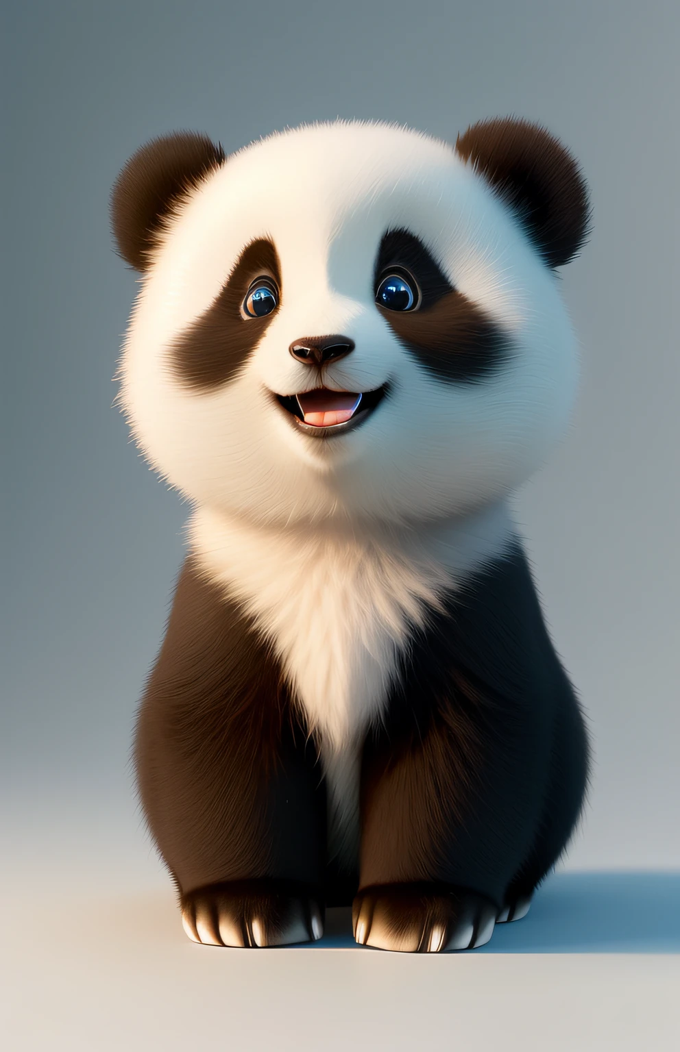(Masterpiece), (Excellent), (Super Fine), (Full Body: 1.2), Super Cute, Baby, Pixar, Baby Panda, Big Bright Eyes, Fluffy, Smiling, Delicate, Fairy Tale, Incredibly High Details, Pixar Style , bright color palette, natural light, simple background with solid colors, octane render, trend on artstation, gorgeous, ultra wide angle, 8k, hd, photorealistic