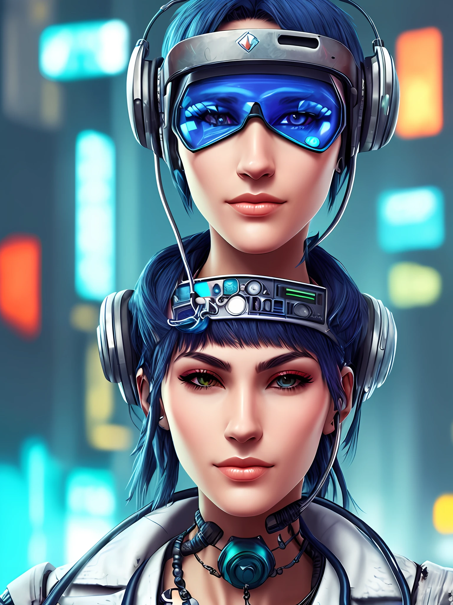 Cyberpunk-inspired bird's beak doctor
