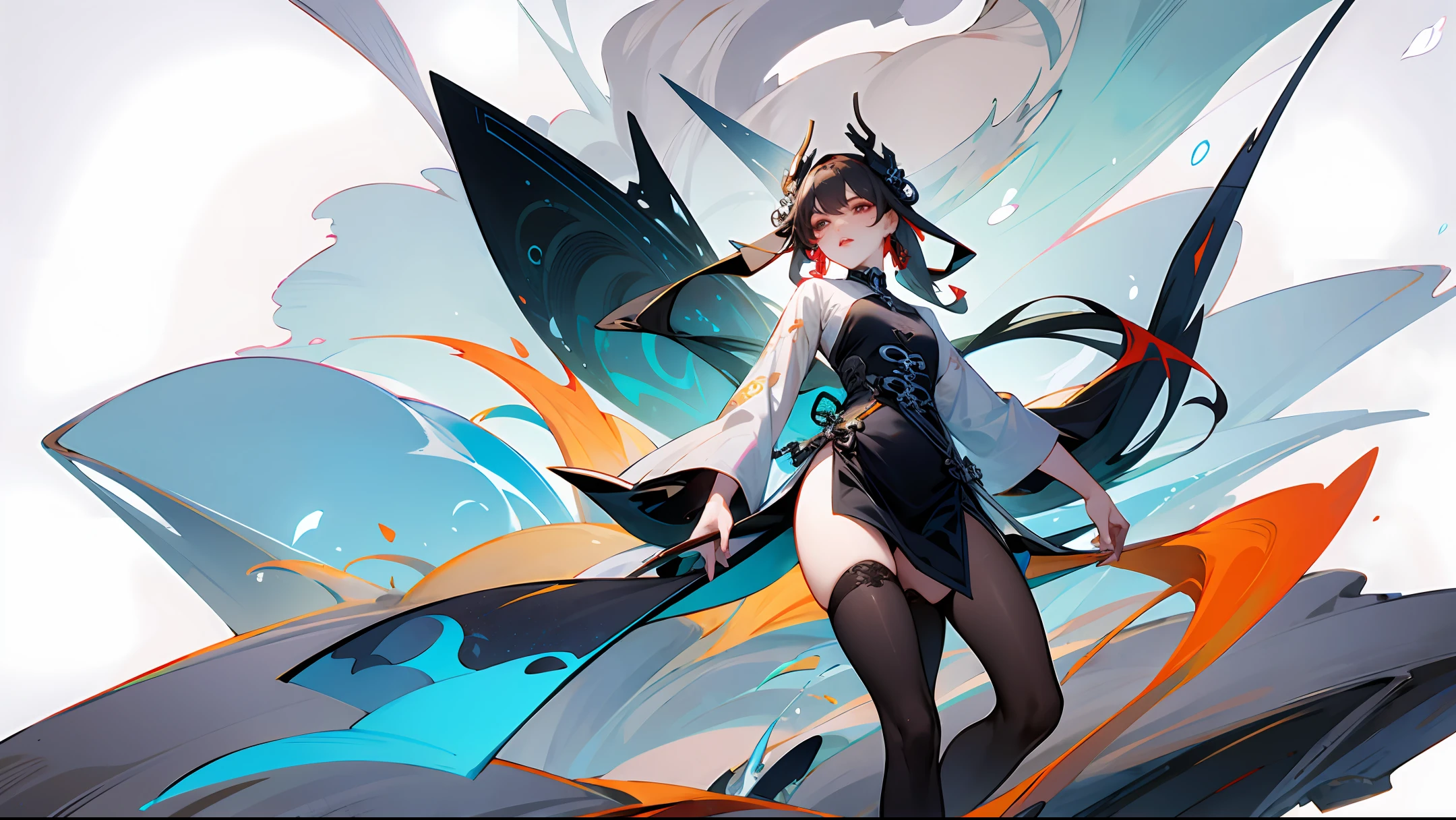 Douluo Continent Liu Shen modern dressed in black stockings