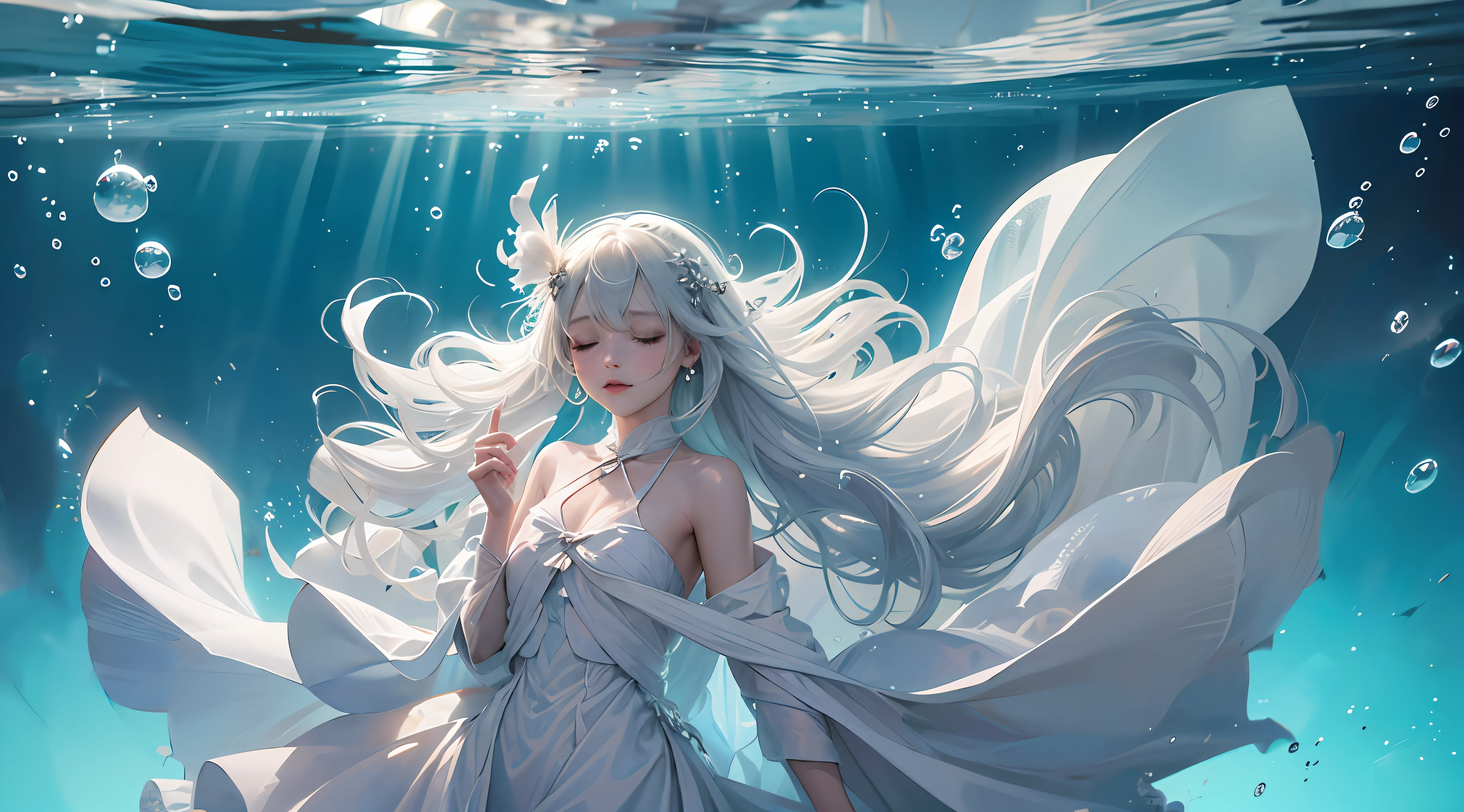 white long dress,floating dress