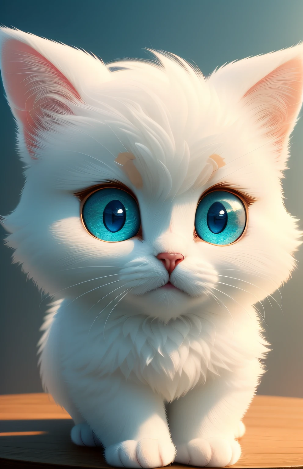 (tmasterpiece), (Need), (super-fine), (full bodyesbian:1.2), ultra cute, Baby, Pixar, Baby cat, It's a big eye-catcher, fluffly, ssmile, Delicate and delicate, Fairytales, Incredibly high detail, pixar-style, bright color palette, natural soft light, Simple background in solid color, Octane rendering, Trends on Artstation, opulent, ultra-wide-angle, 8k, k hd, realisticlying