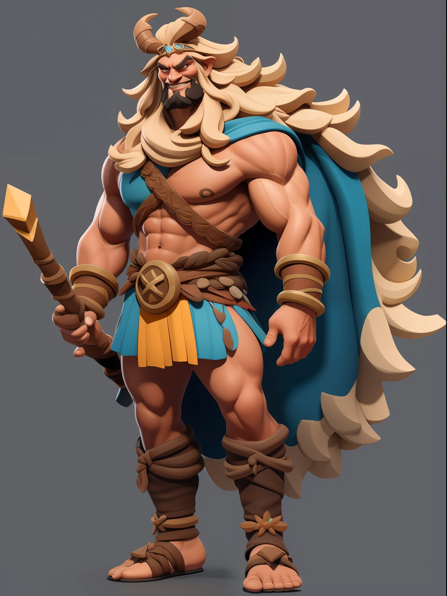 （European and American cartoon Q version、3D model rendering、Primitive barbarian style）1 beautiful northern girl、Full body standing painting，Stone Age、Primordial period，gnome、Clash Royale style、Cartoon model rendering，highly details eye、beauitful face，Charming body，Red costume，Full body standing painting，dynamicposes，white backgrounid，tmasterpiece，best qualtiy，Best resolution，8K，