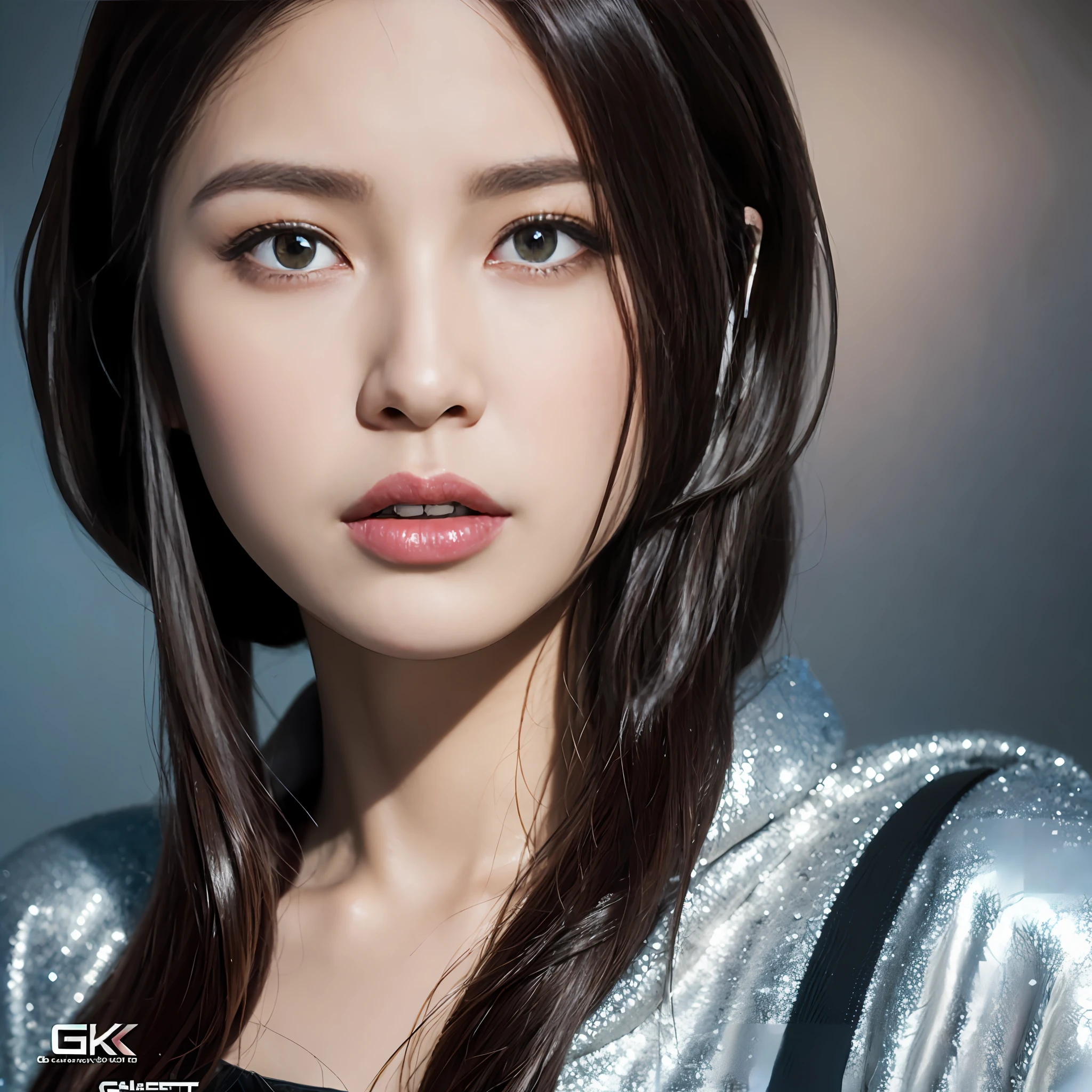 Female android face, cyborg, robot parts, 150mm, beautiful studio soft light, cyberpunk, cable wire, microchip, elegant, beautiful background, masterpiece, delicate and beautiful, (realistic, photorealistic: 1.37), top quality, CG unity 8k wallpaper, silver halmet, red, lipstick,