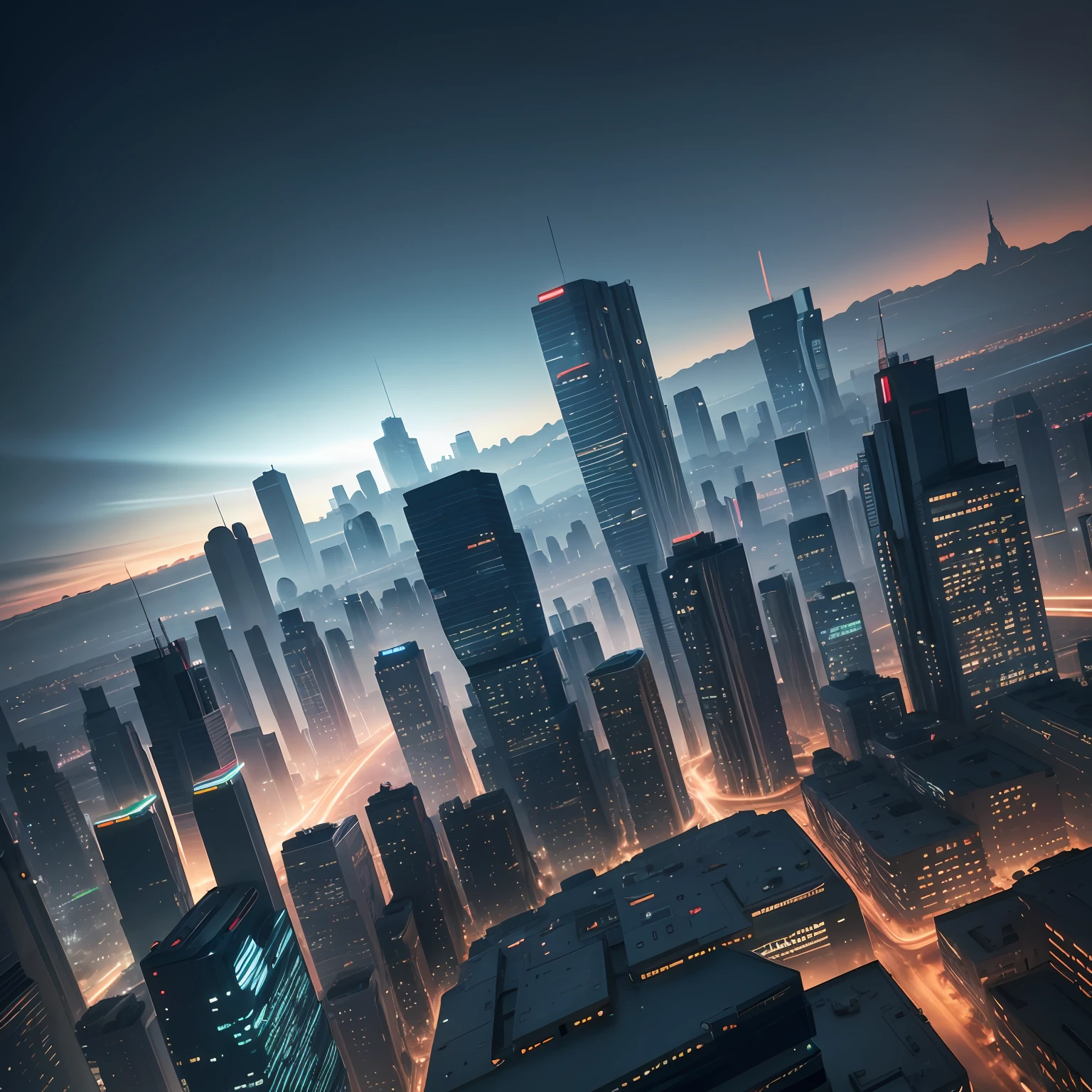 Color photo of 3D realistic representation of modern futuristic community,4K, The scene is rich in detail and stylish, Modern architecture and advanced technology blend seamlessly with the cityscape,But the building height is not high,Clean environment, There is no obvious contamination. Lighting is Bright, creating a futuristic atmosphere. The scene is shot from a high angle --auto