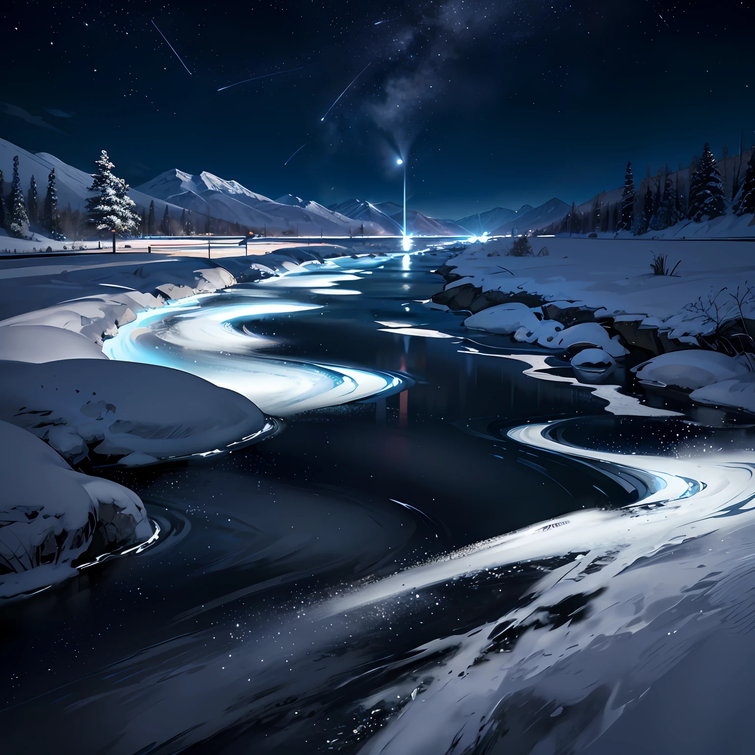 extreme light, River of Stars, Mountains mingle