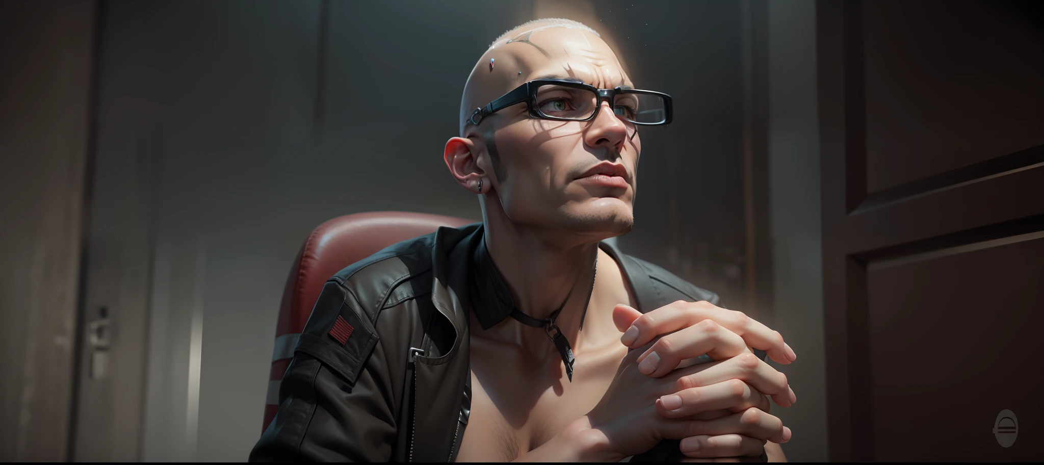 Bald assassin ultra realistic