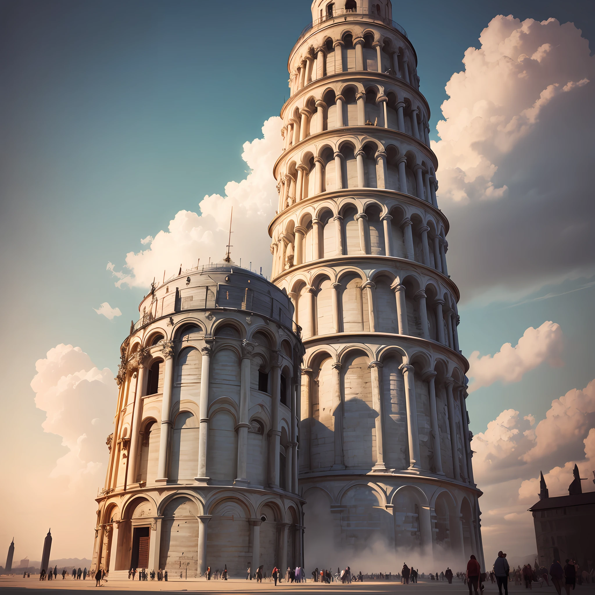 Leaning tower of Pisa, concept art, 4k